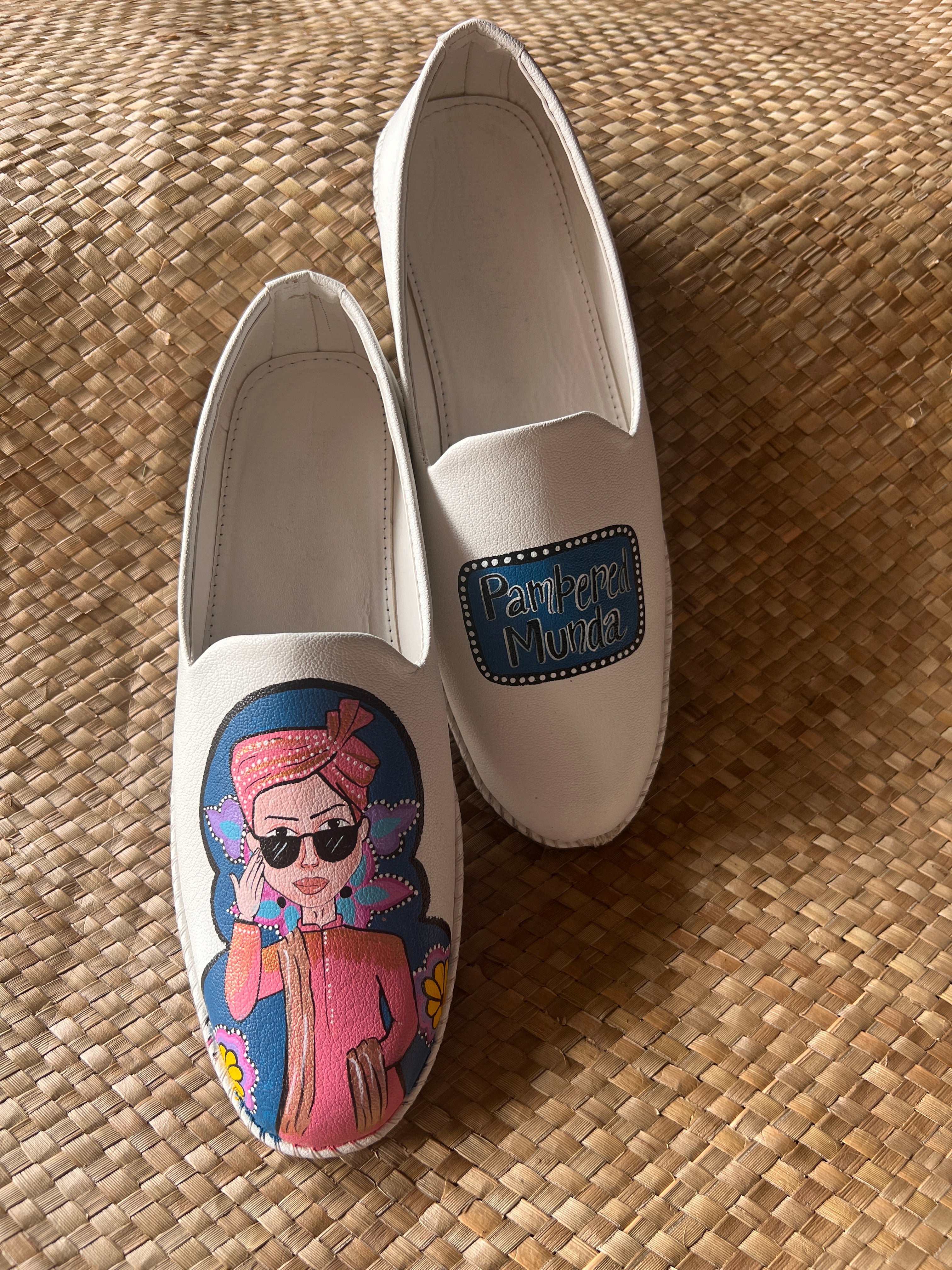 White-teal blue swag dulha  mojirs