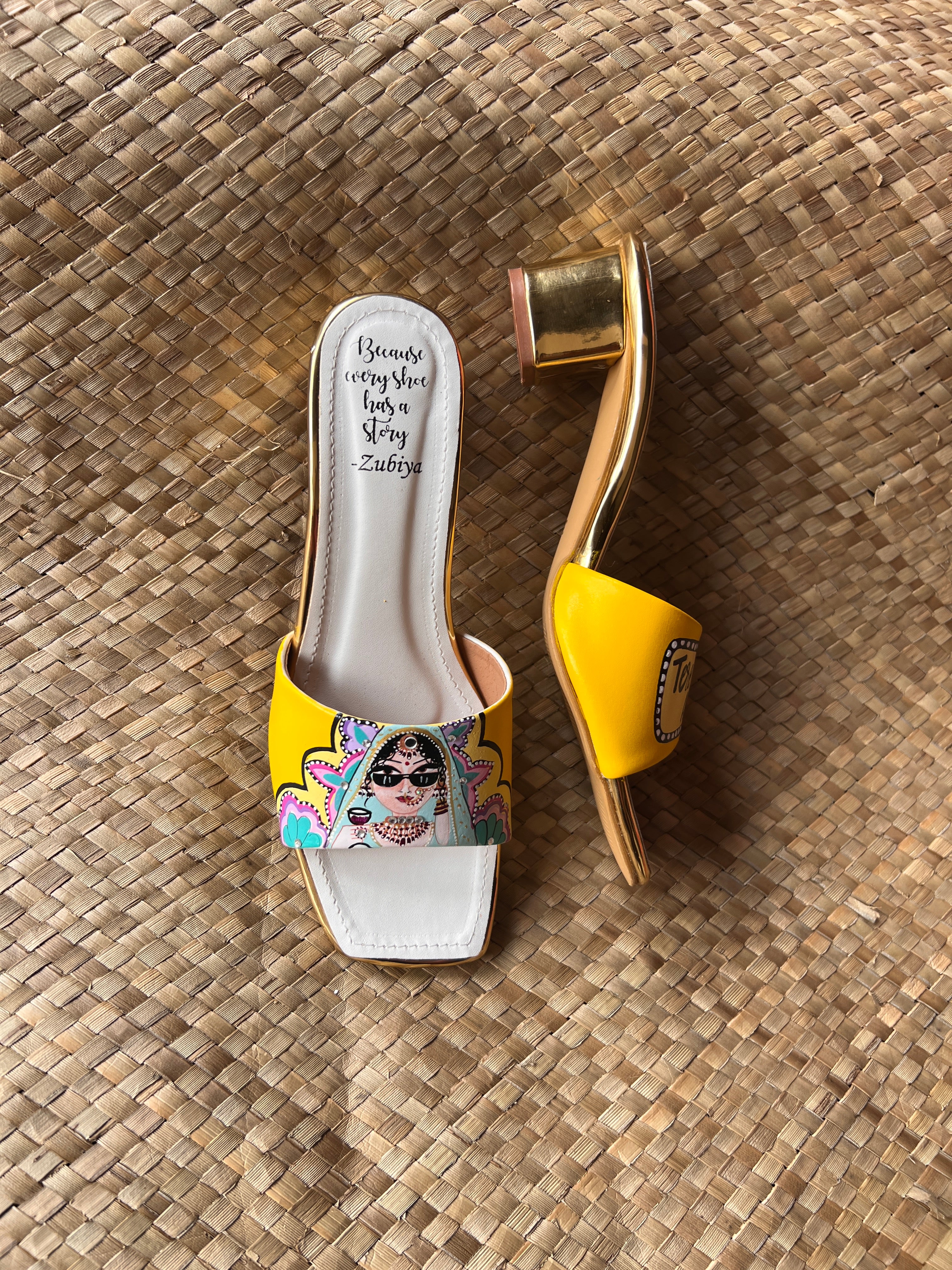 Yellow- lime swag dulhan 2 inch heel