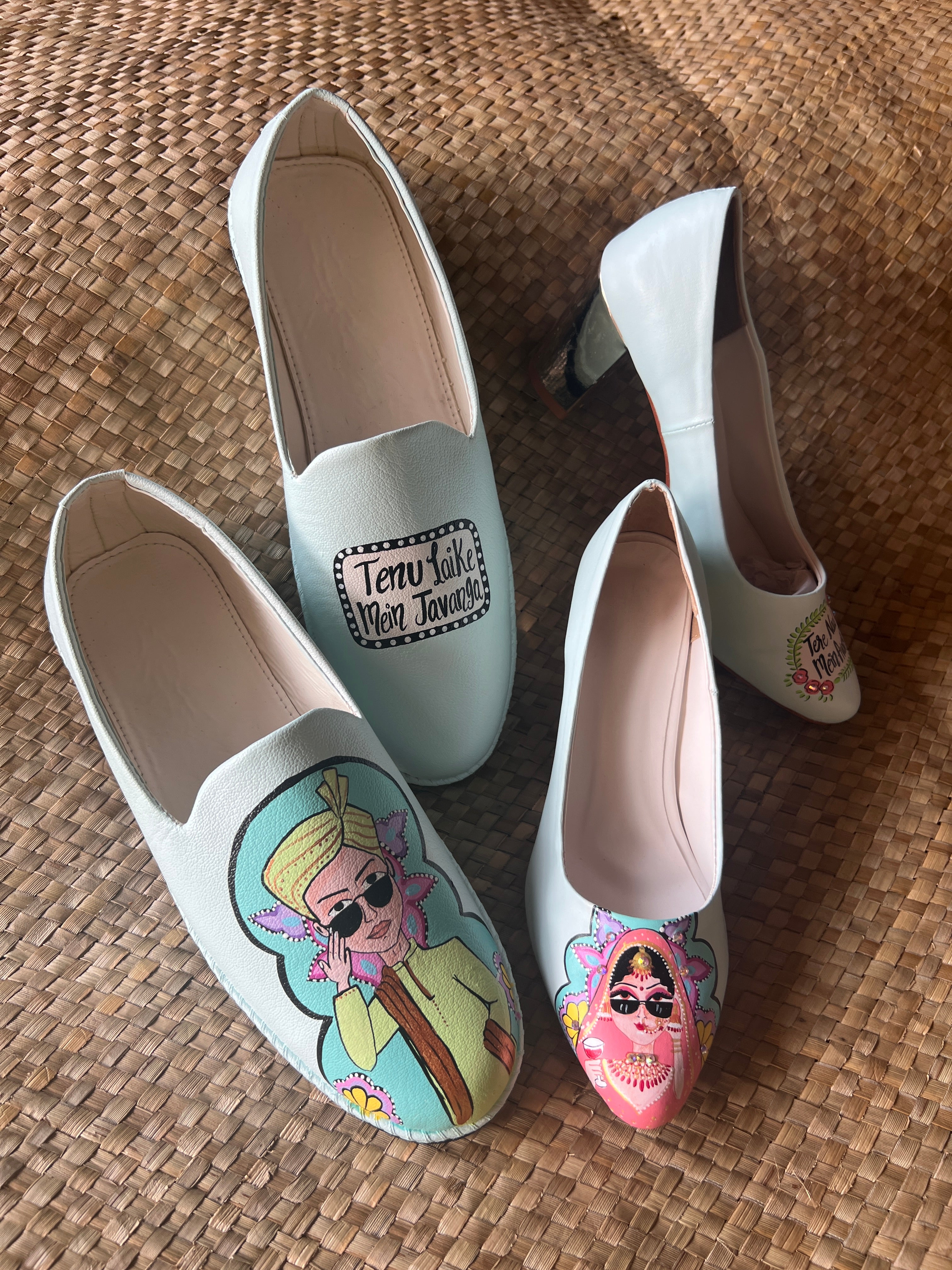 Powder blue men’s Mojris - 3.5 inch pump block couple combo