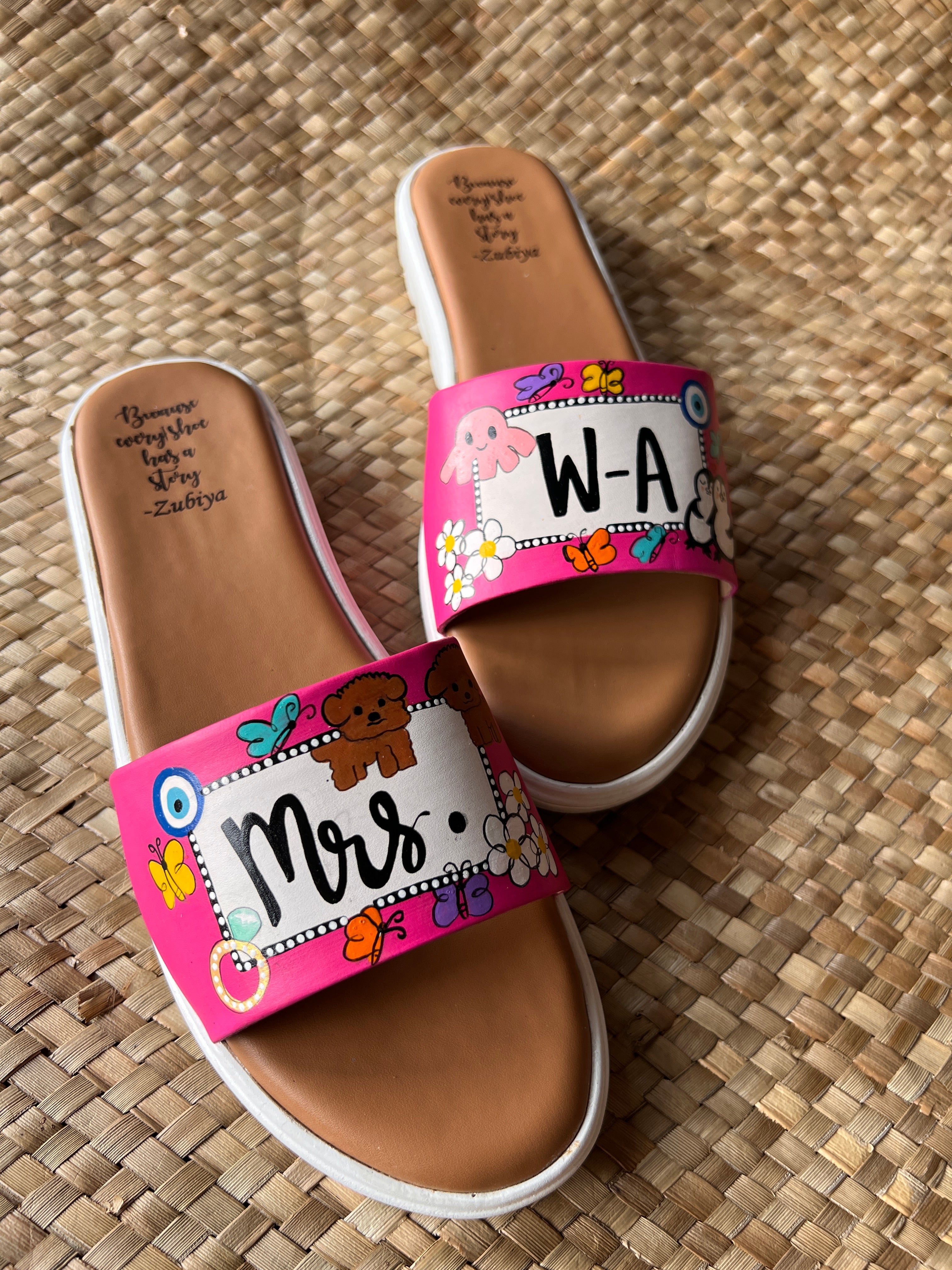 Hot pink cutie patootie slides