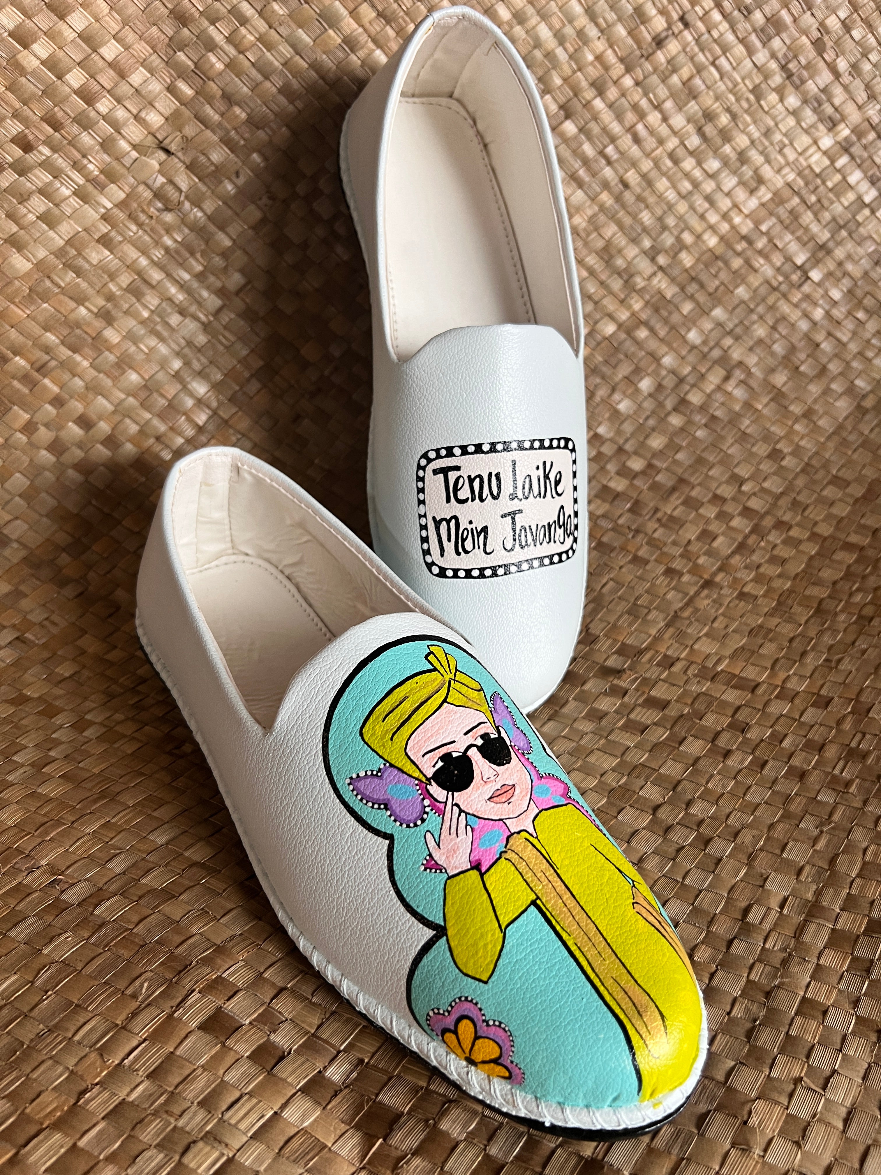 Powder blue Mojris and 3.5inch wedges heel couple Combo