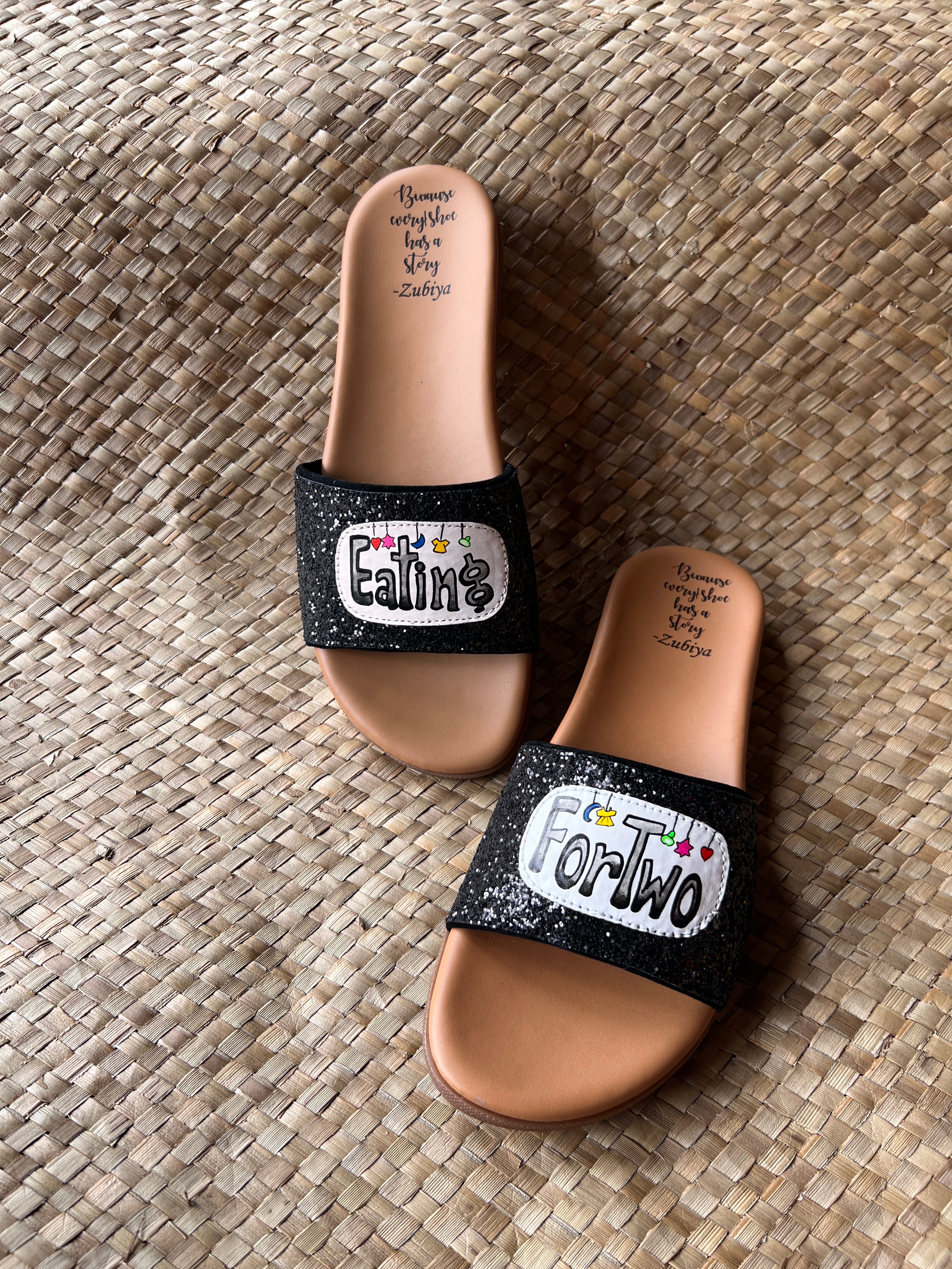 Eating For Two Black Glitter