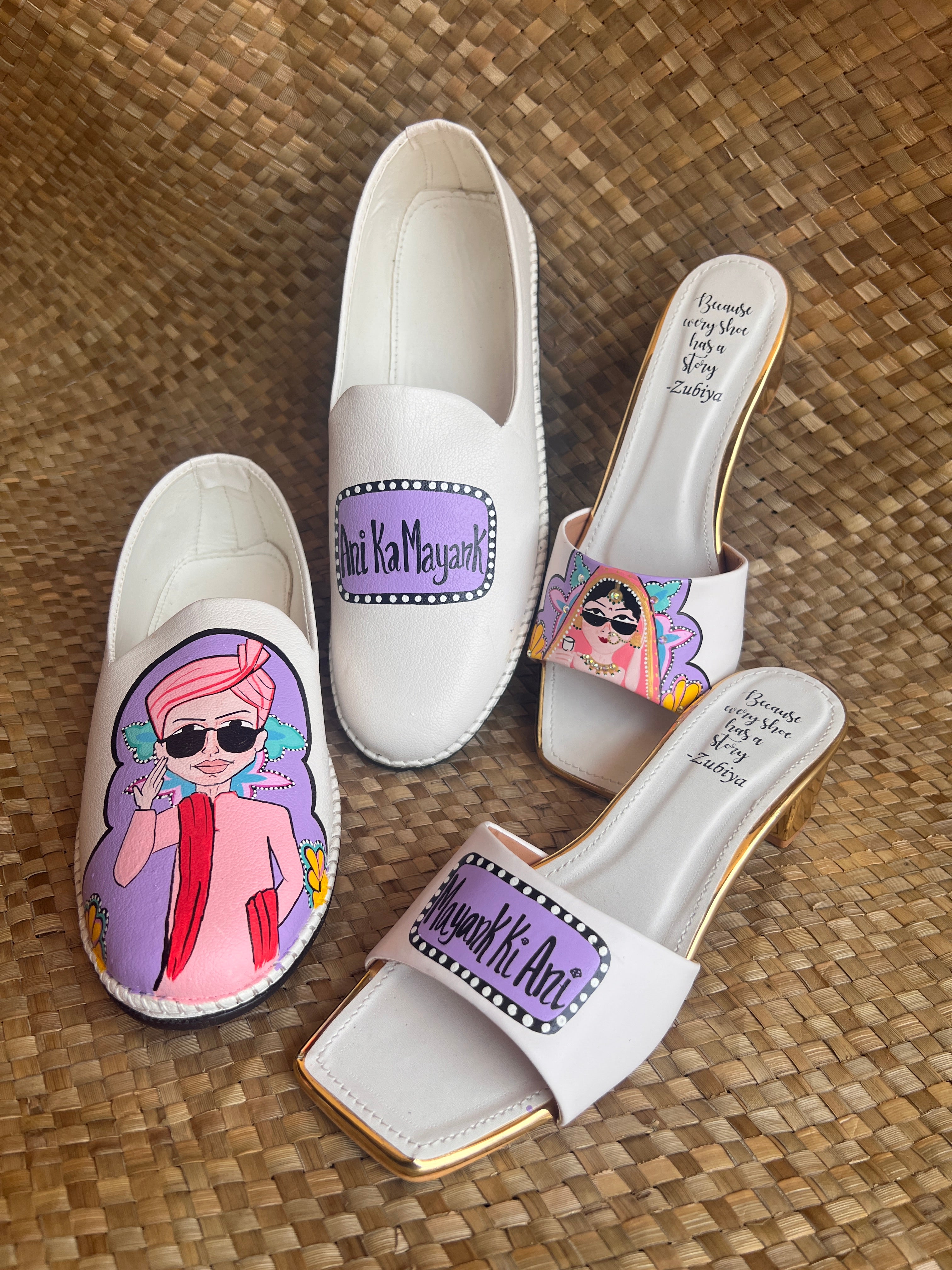 Lavender-White MOJRI  -heels couple combo