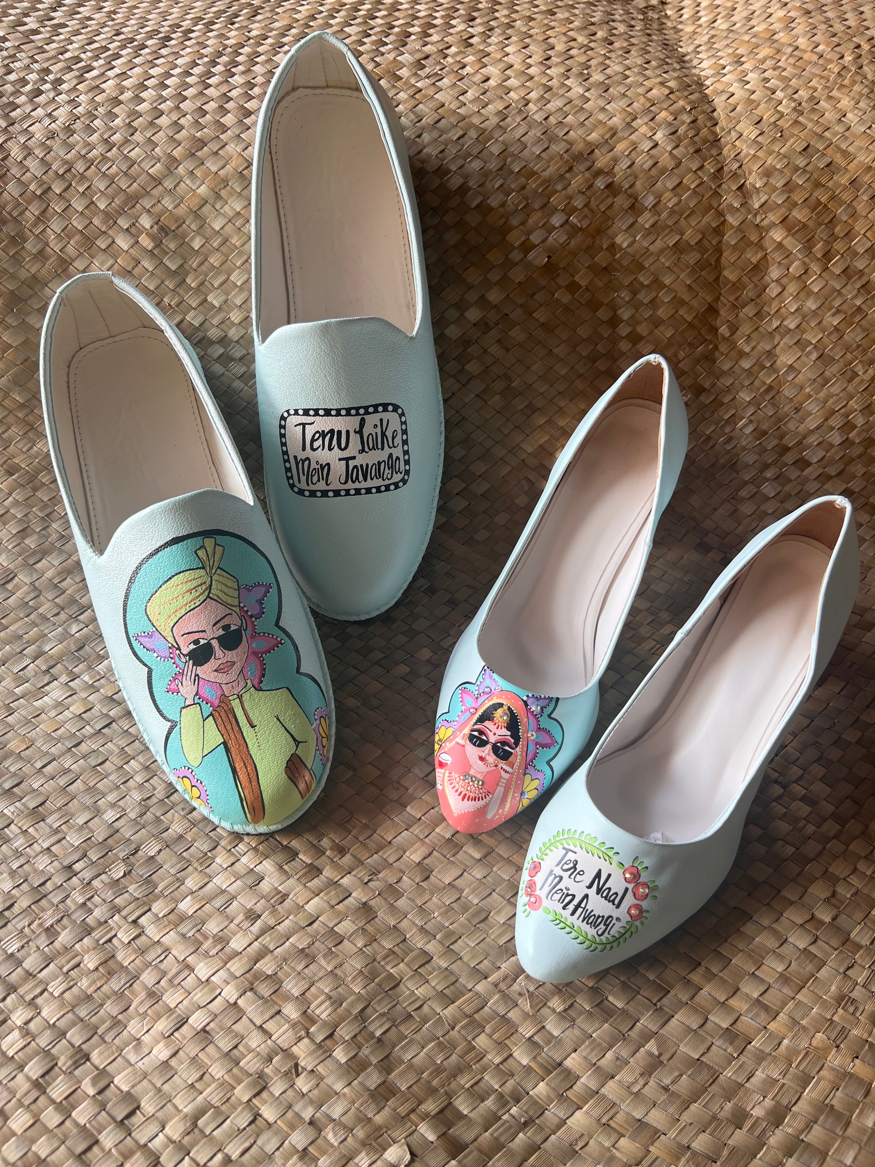 Powder blue men’s Mojris - 3.5 inch pump block couple combo