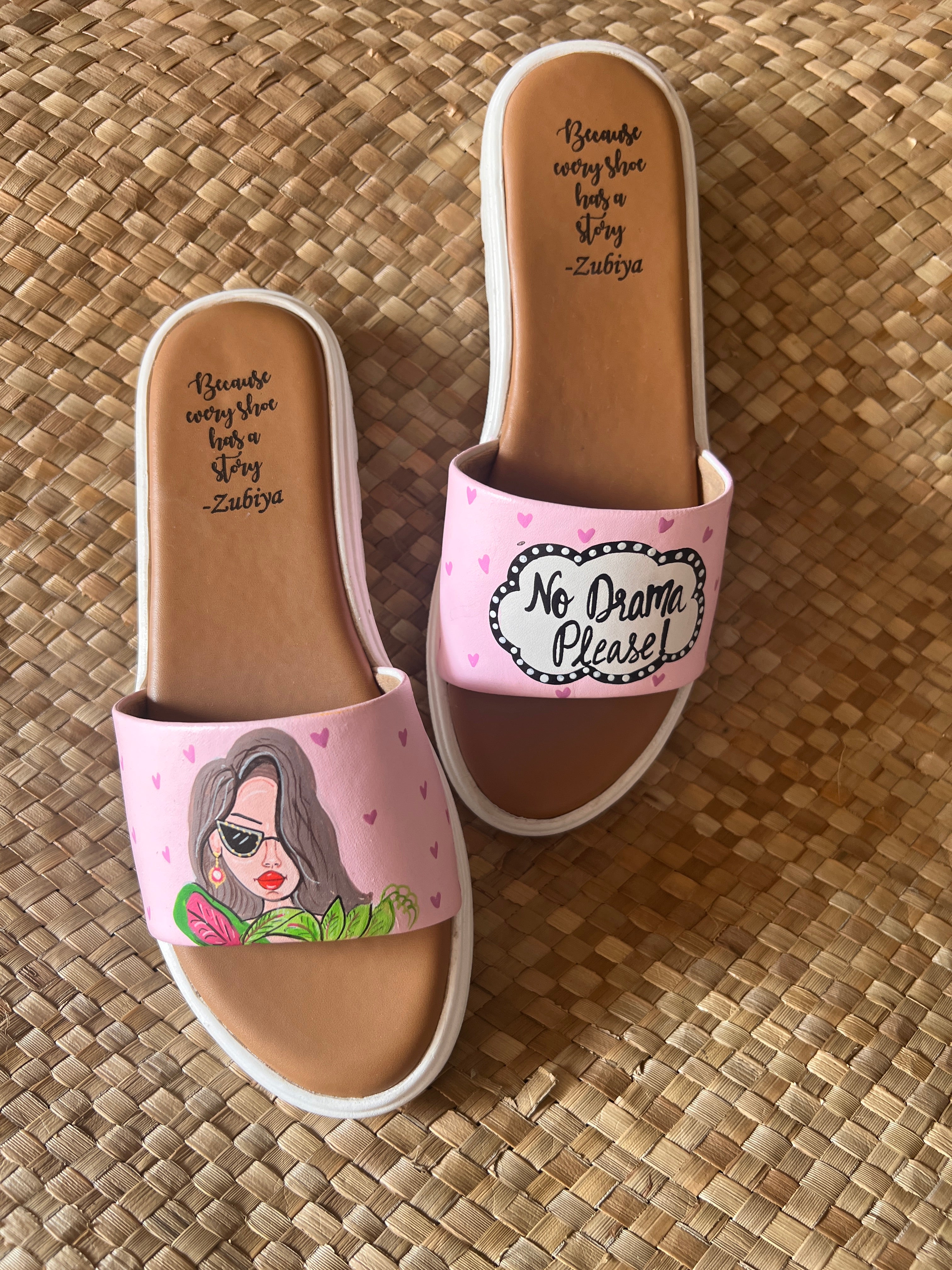 No drama please slides white sole slider