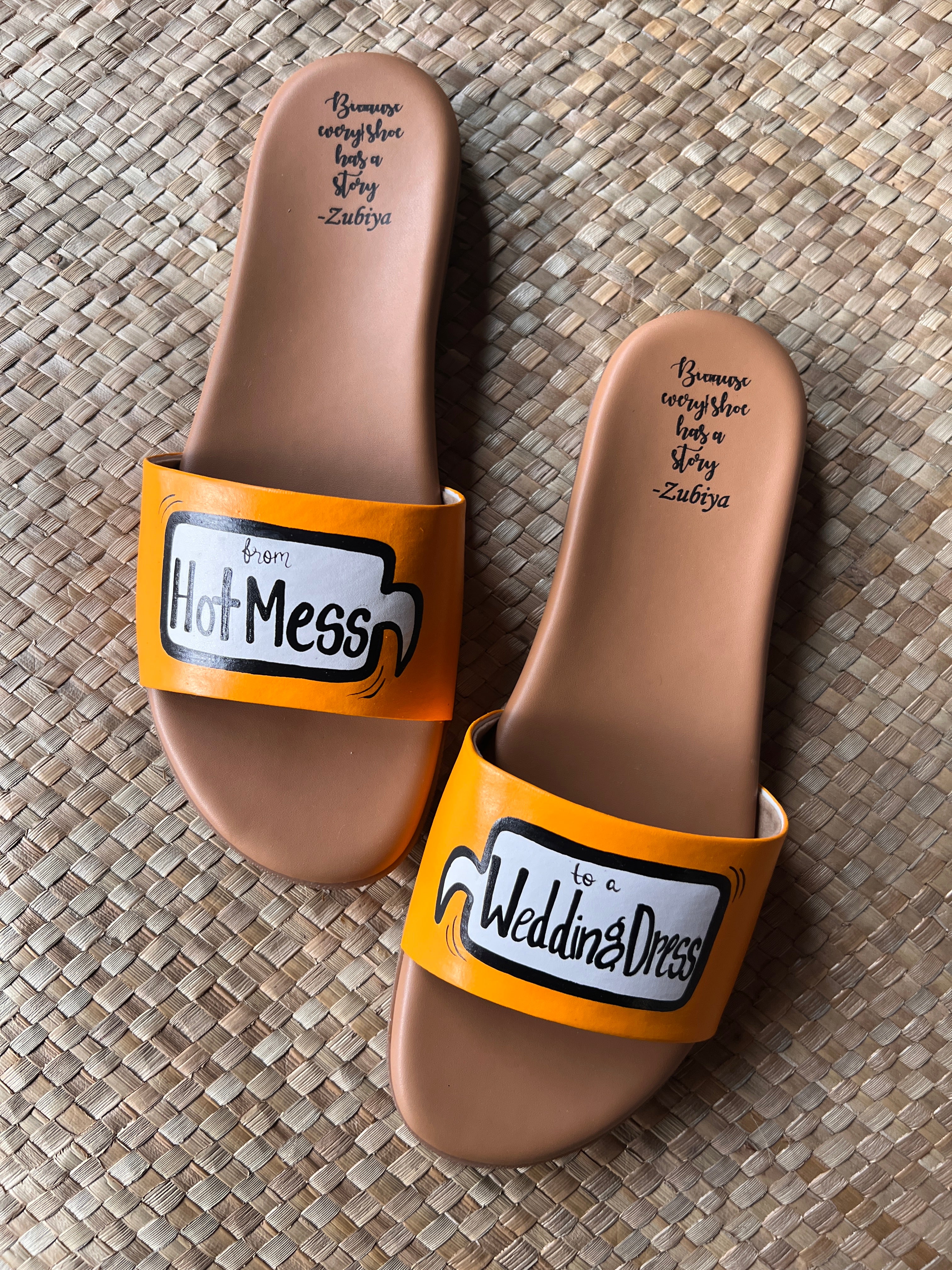 I Can'T Keep Calm- Im The Bride(orangish yellow) Brown Sole