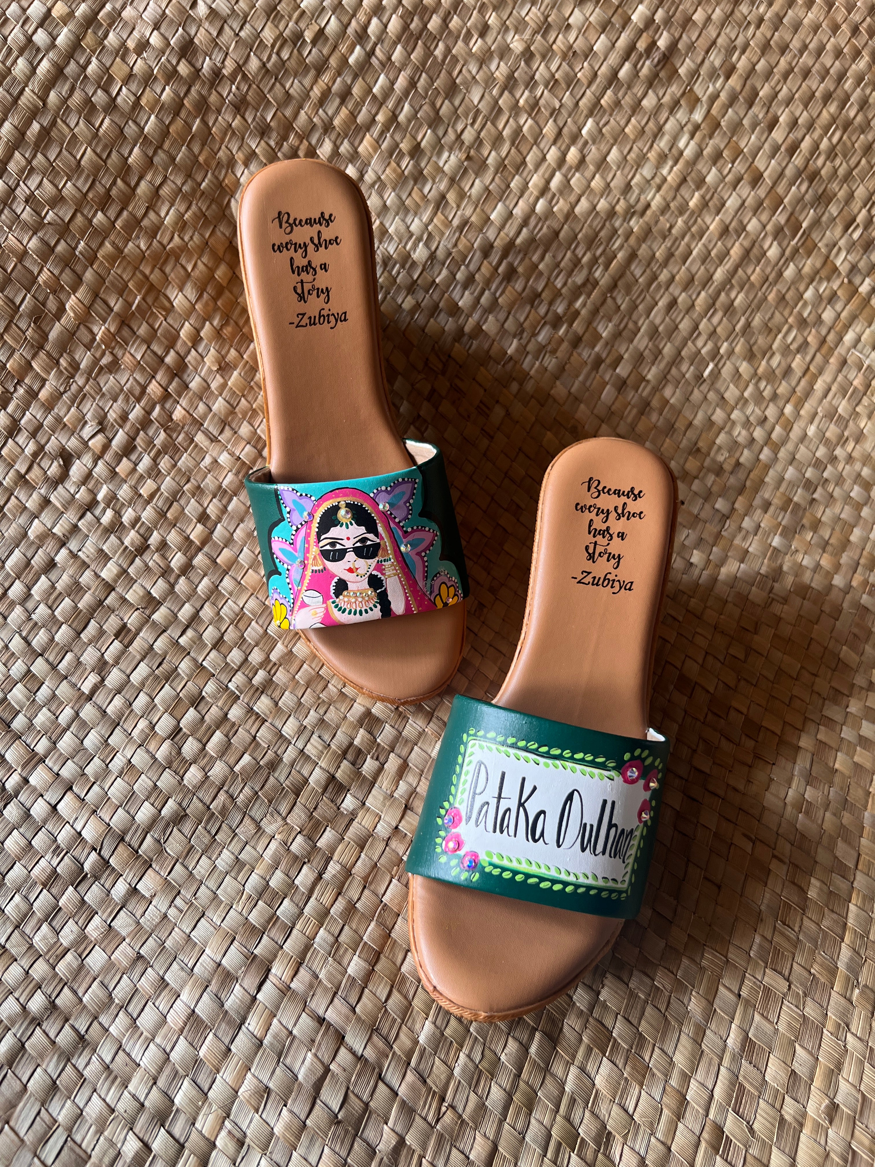 Emerald green swag dulhan Wedges