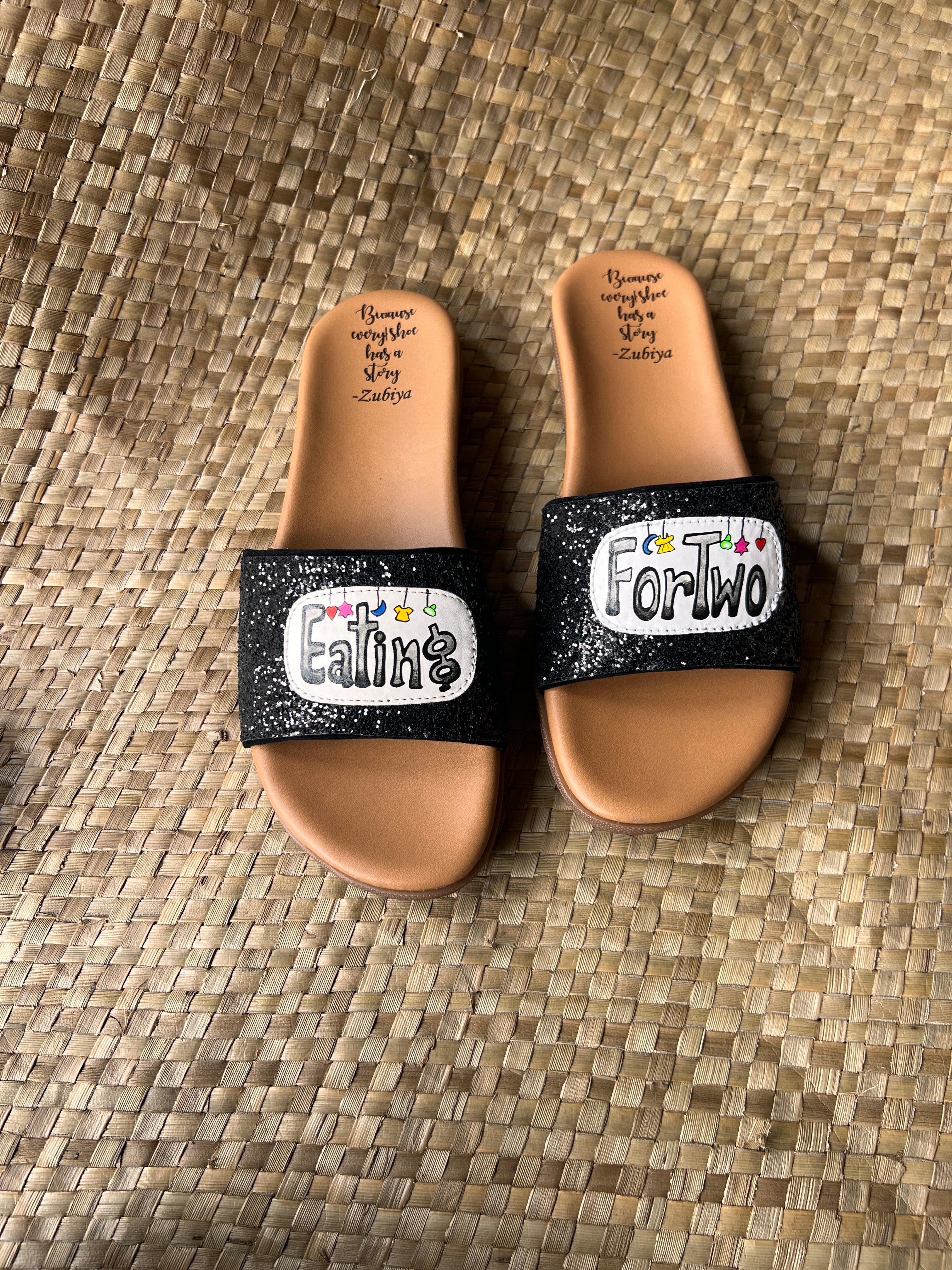 Eating For Two Black Glitter