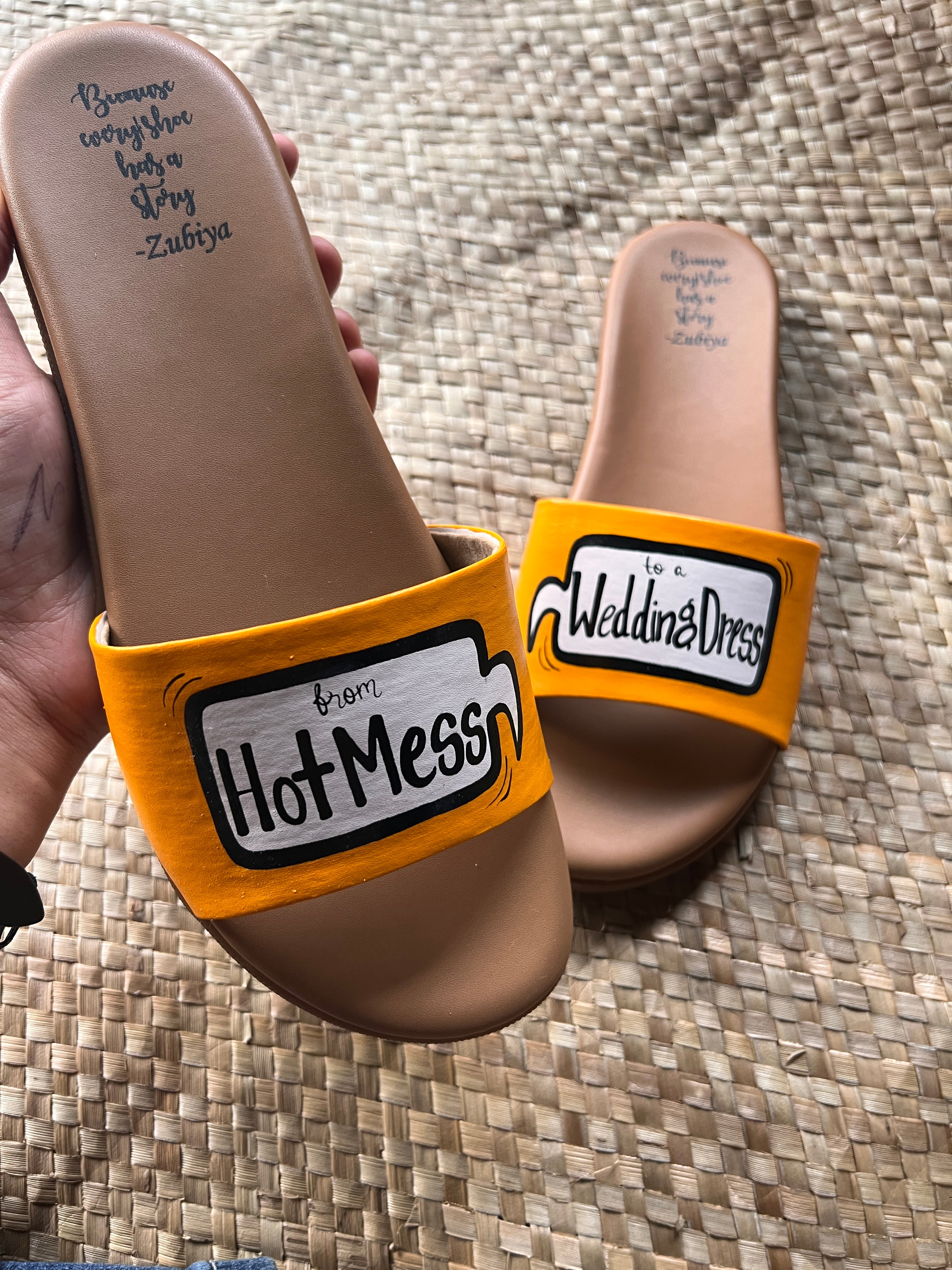 I Can'T Keep Calm- Im The Bride(orangish yellow) Brown Sole