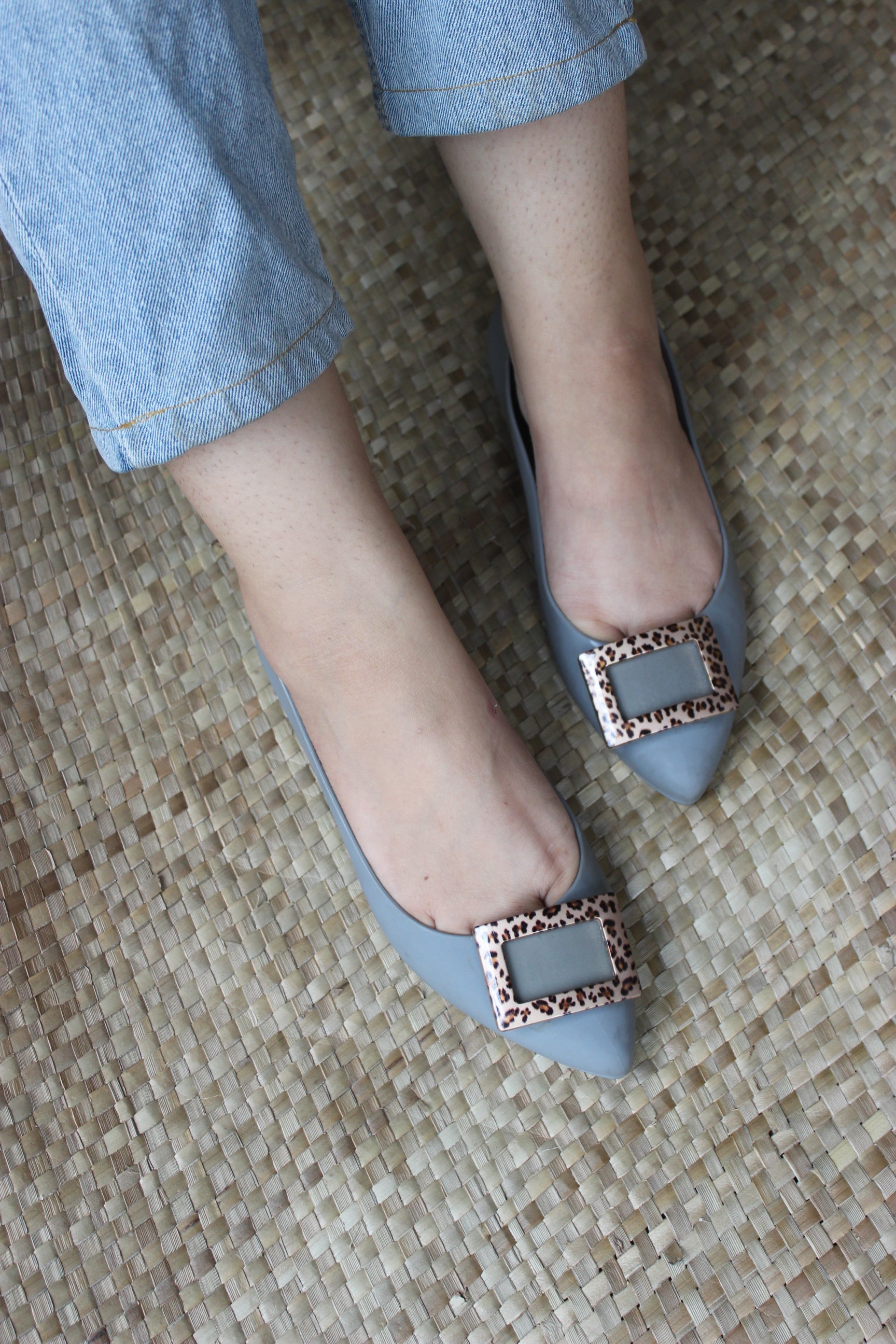 Grey Buckle Silicone rain friendly Ballerina