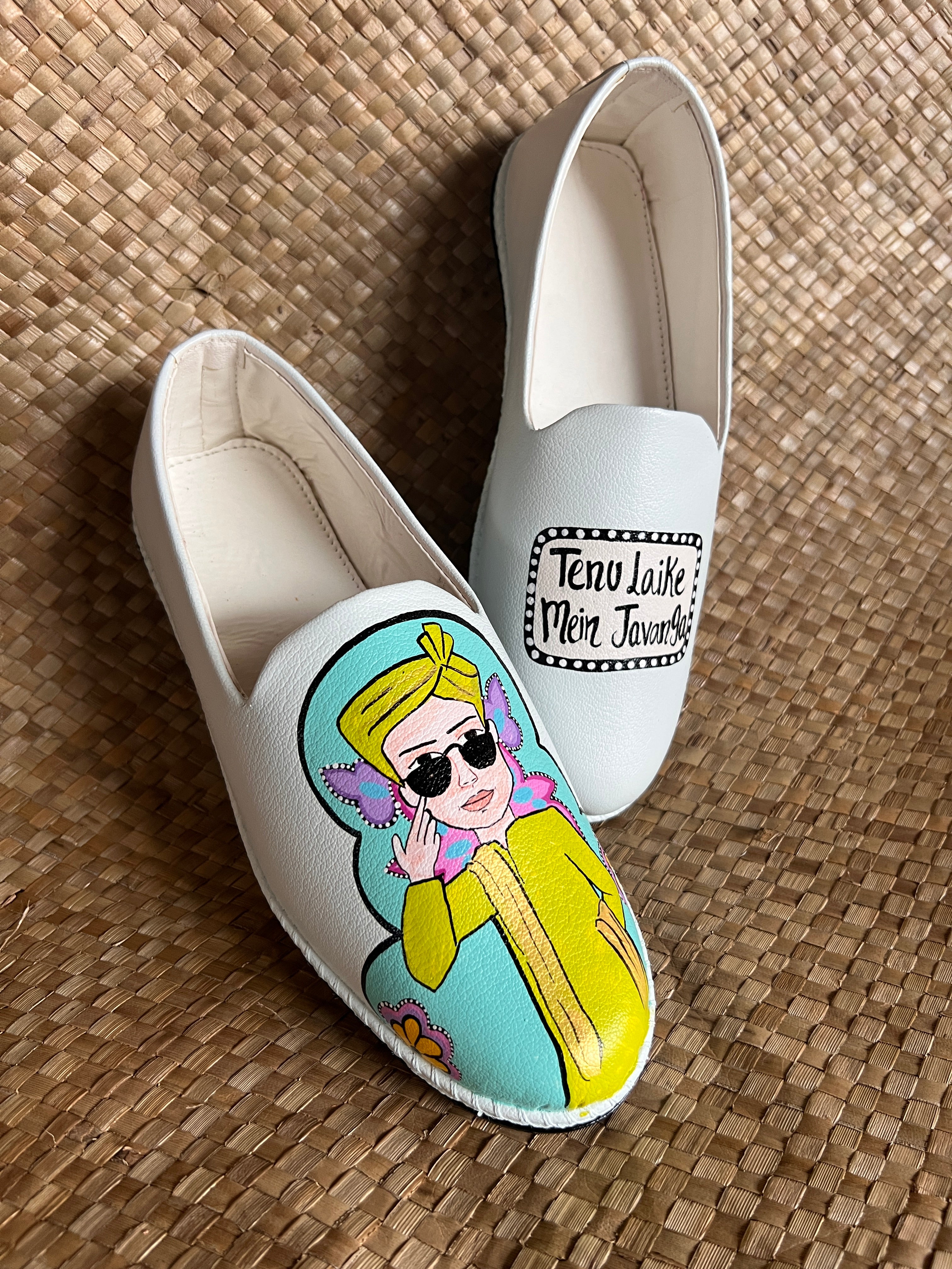 Powder blue Mojris and 3.5inch wedges heel couple Combo