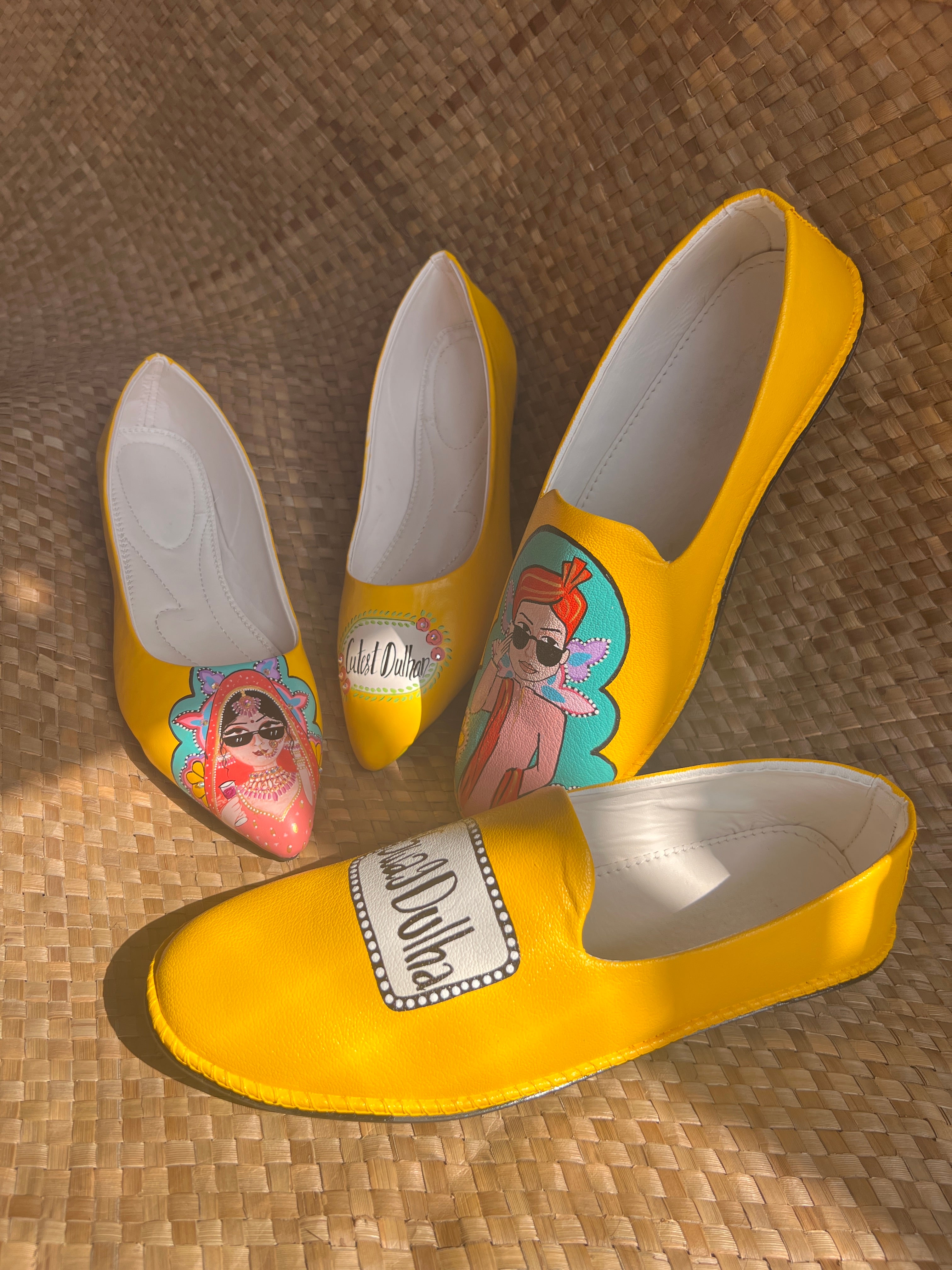 Cutest dulhan- swag dulha yellow juttis couple combo