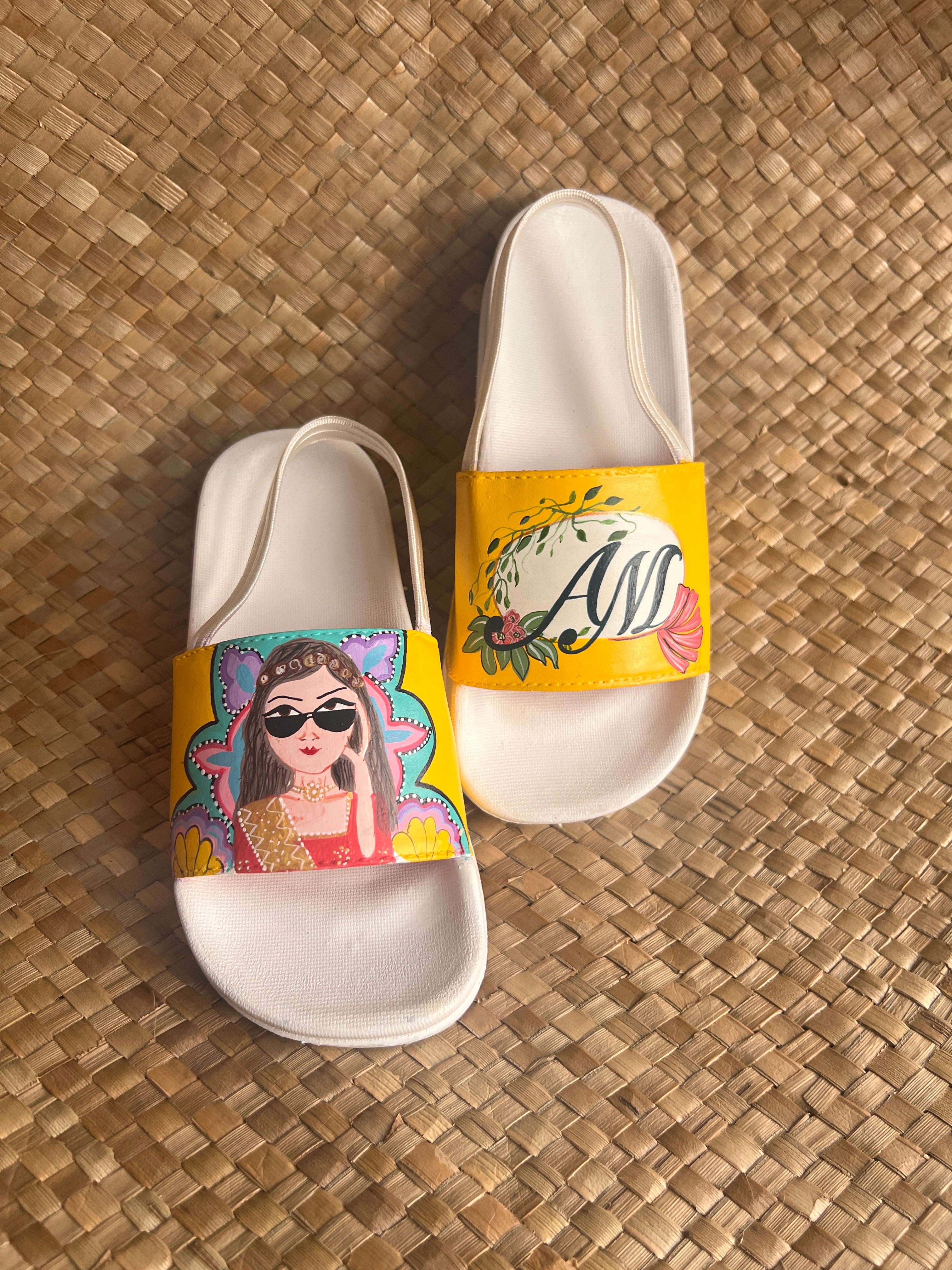 Girly slides with custom initials