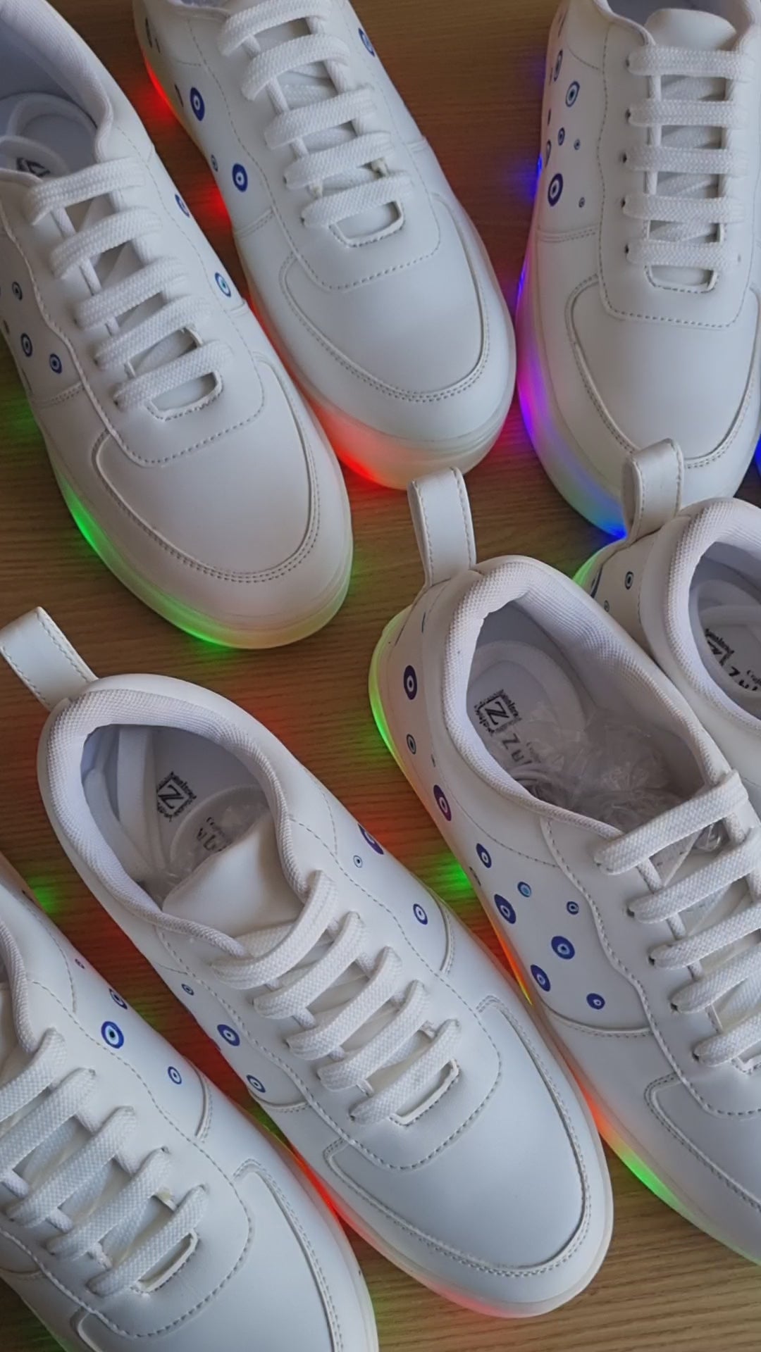 LED rechargeable evil eye sneakers