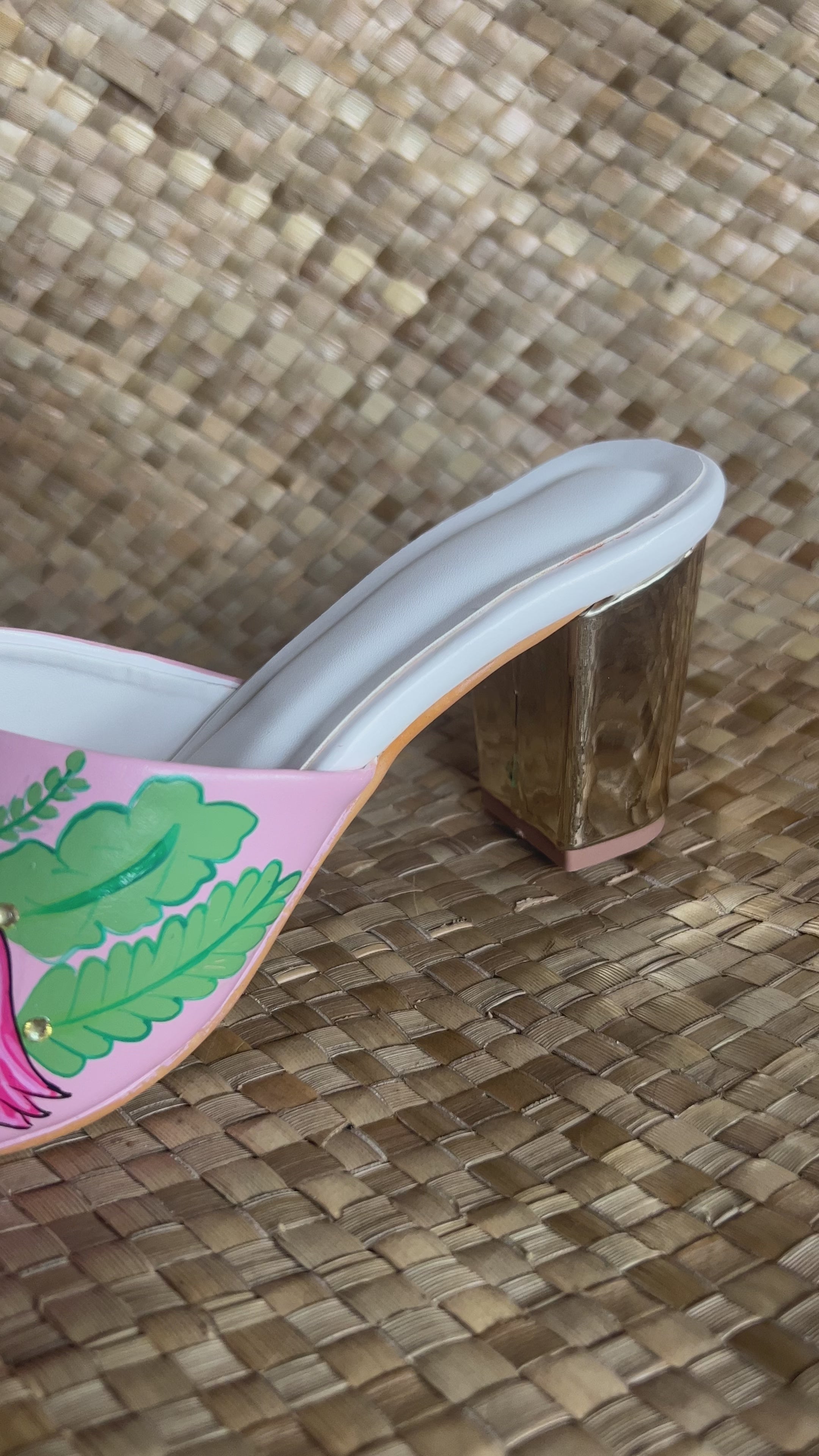 Flamingo dusky pink 3 inch sq. Toe heel