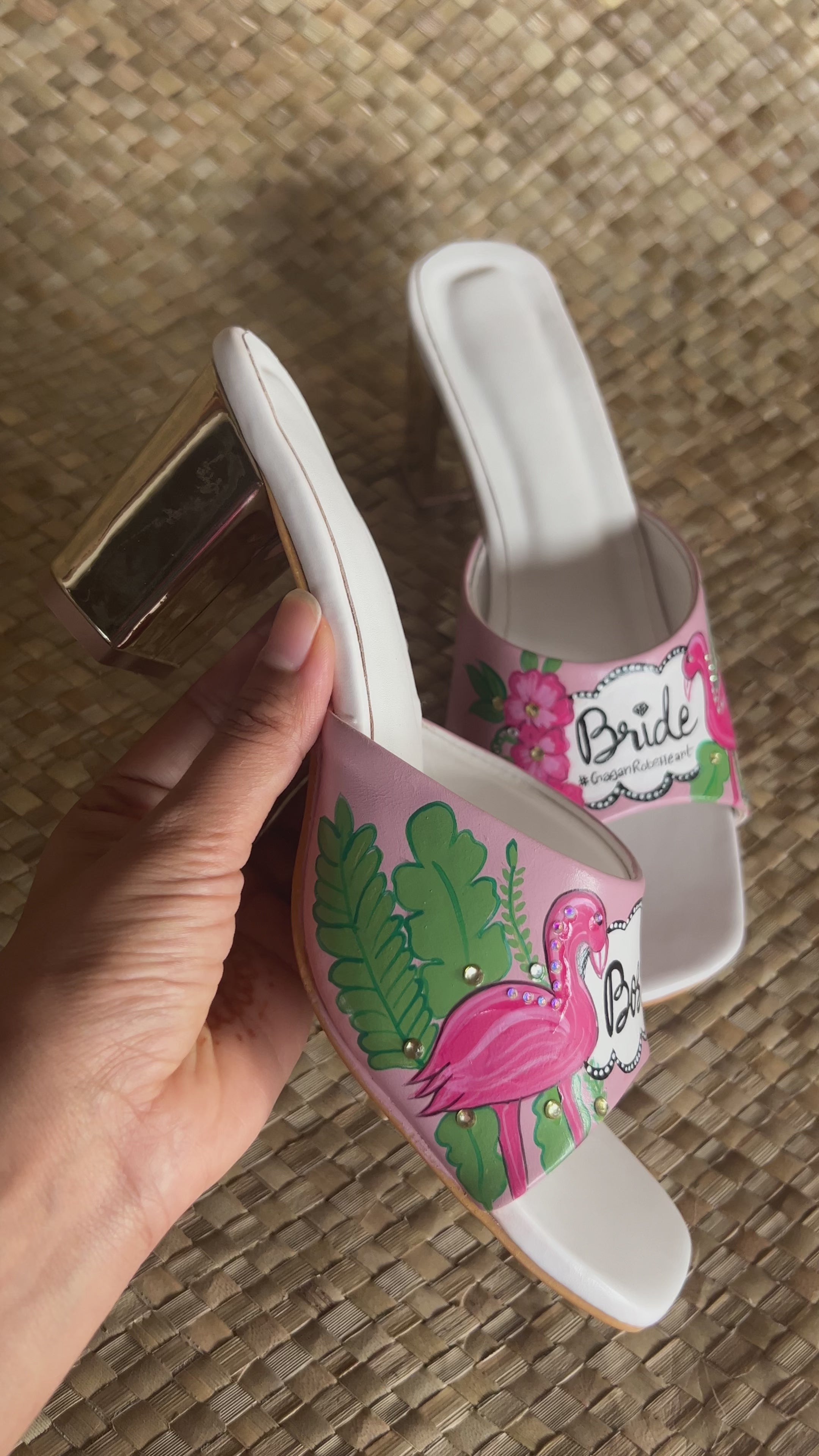 Flamingo dusky pink 3 inch sq. Toe heel