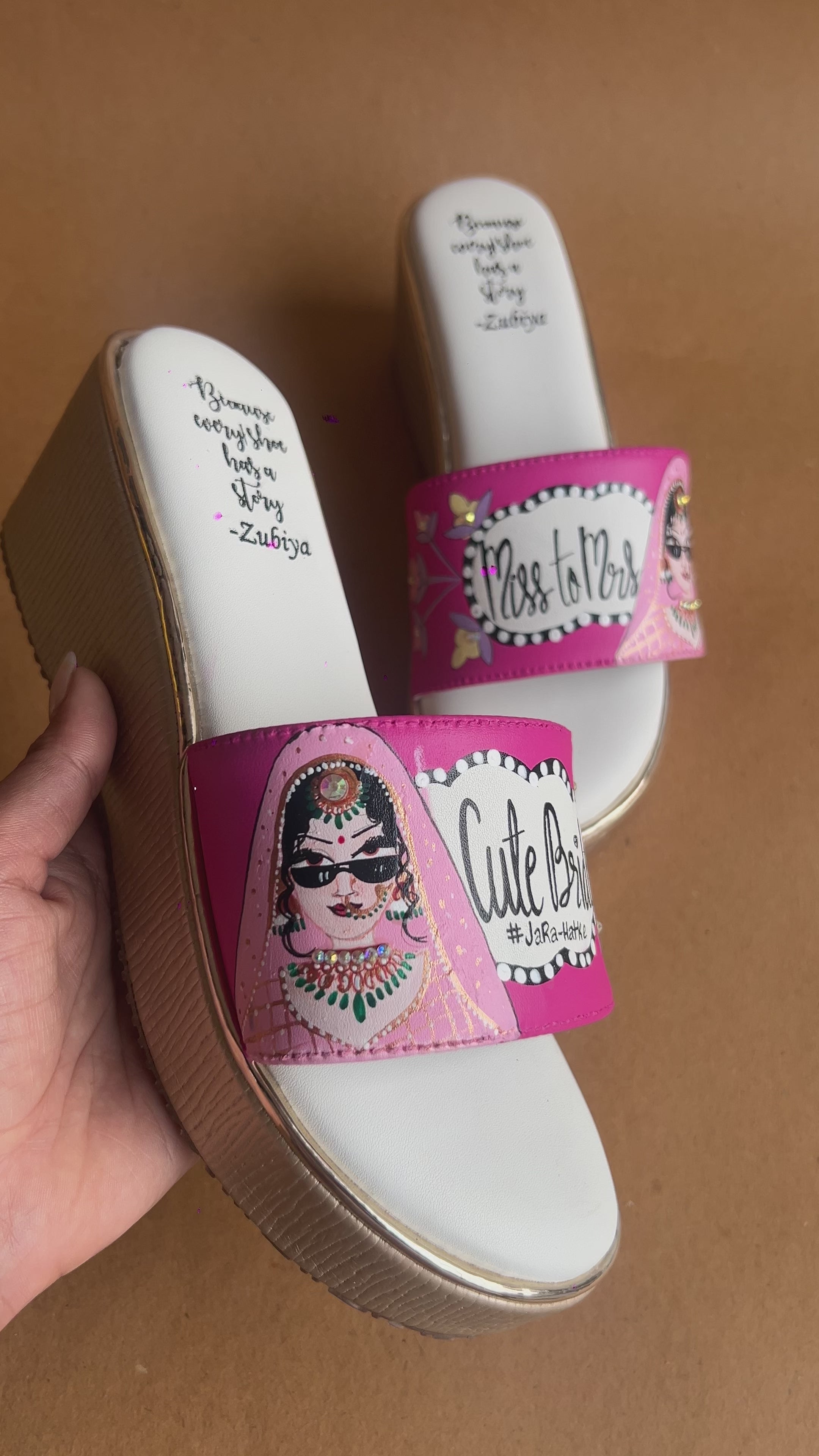 Pink golden wedges swag dulhan heels