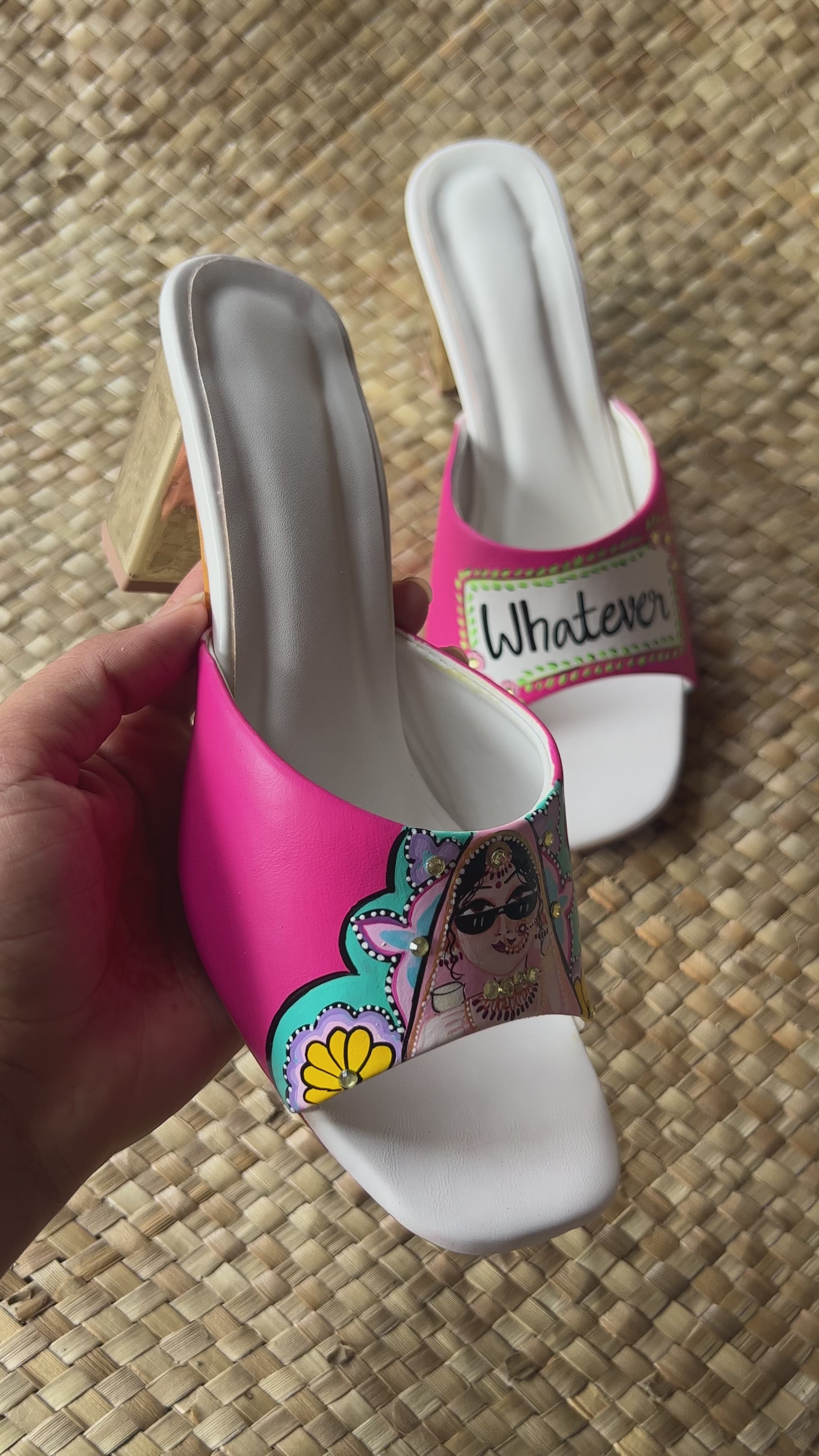 3 inch hot pink swag dulhan heels