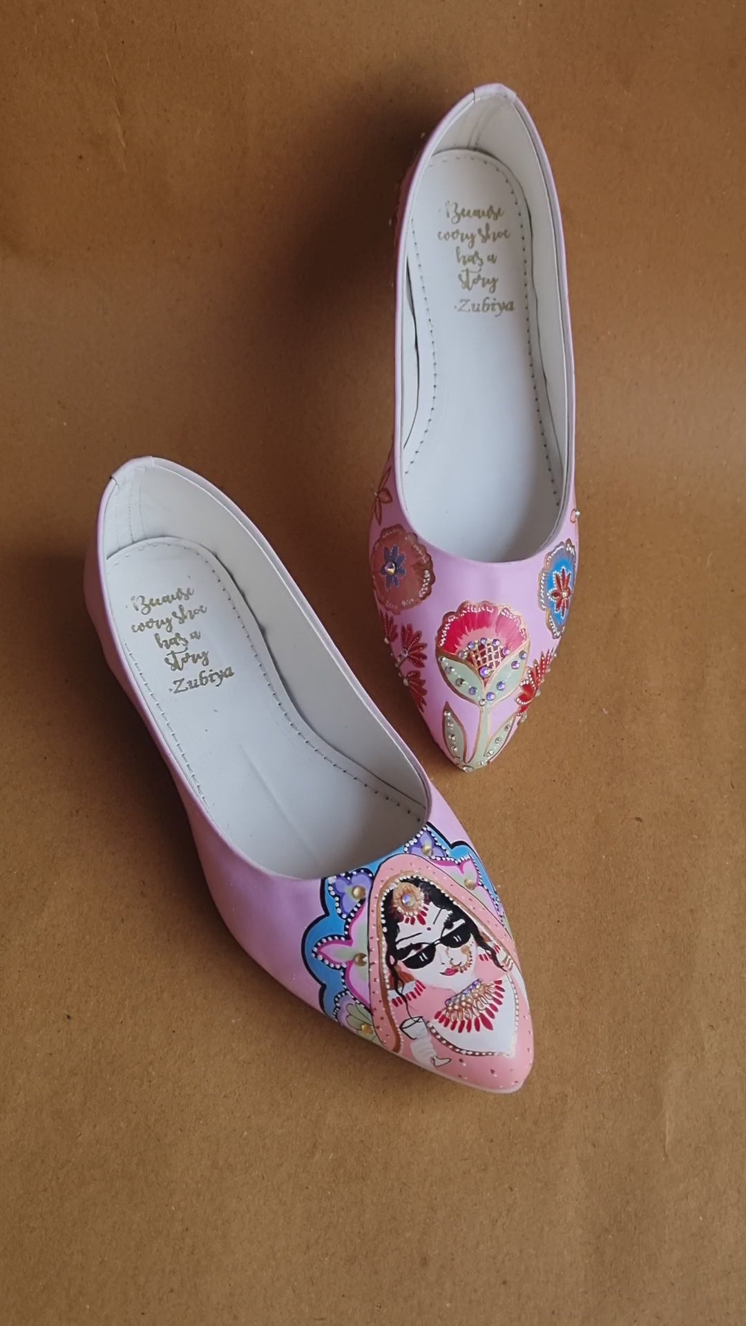 Baby pink dulhaniya pointed juttis