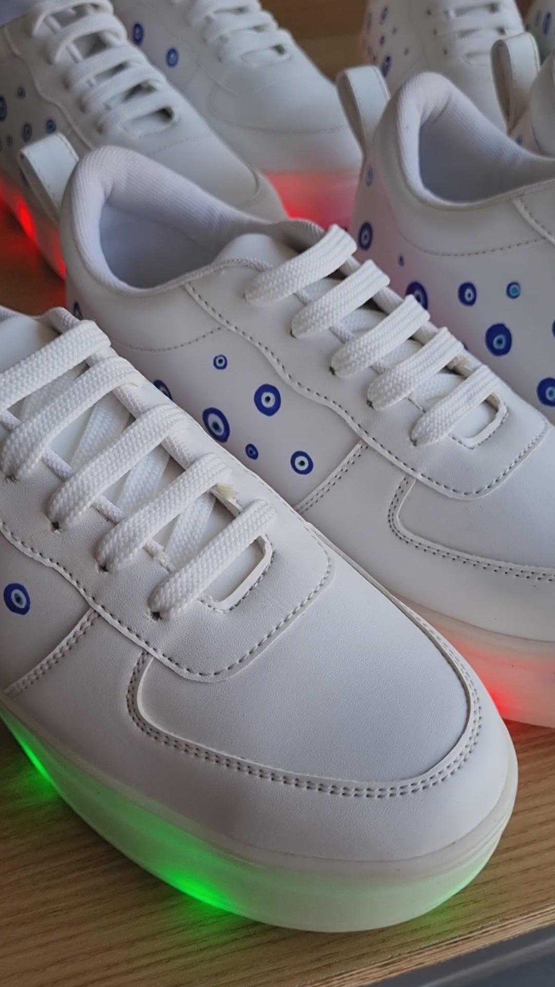 LED rechargeable evil eye sneakers