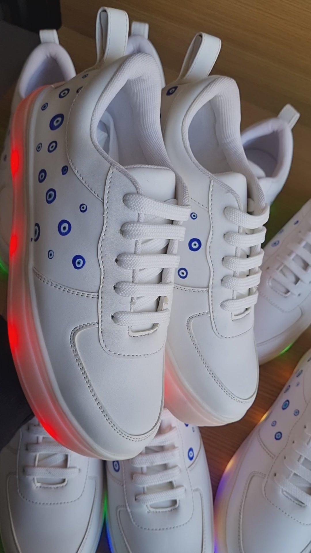 LED rechargeable evil eye sneakers