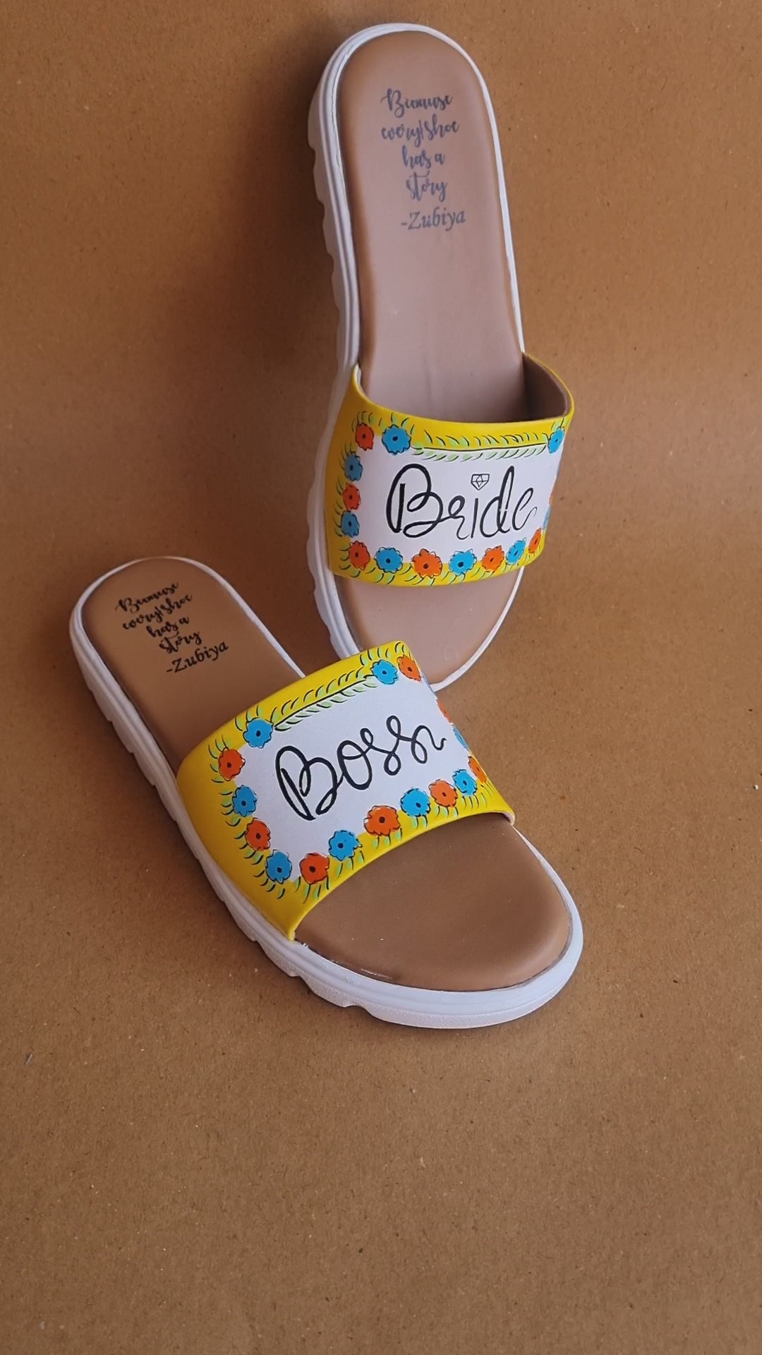 Boss bride yellow slides