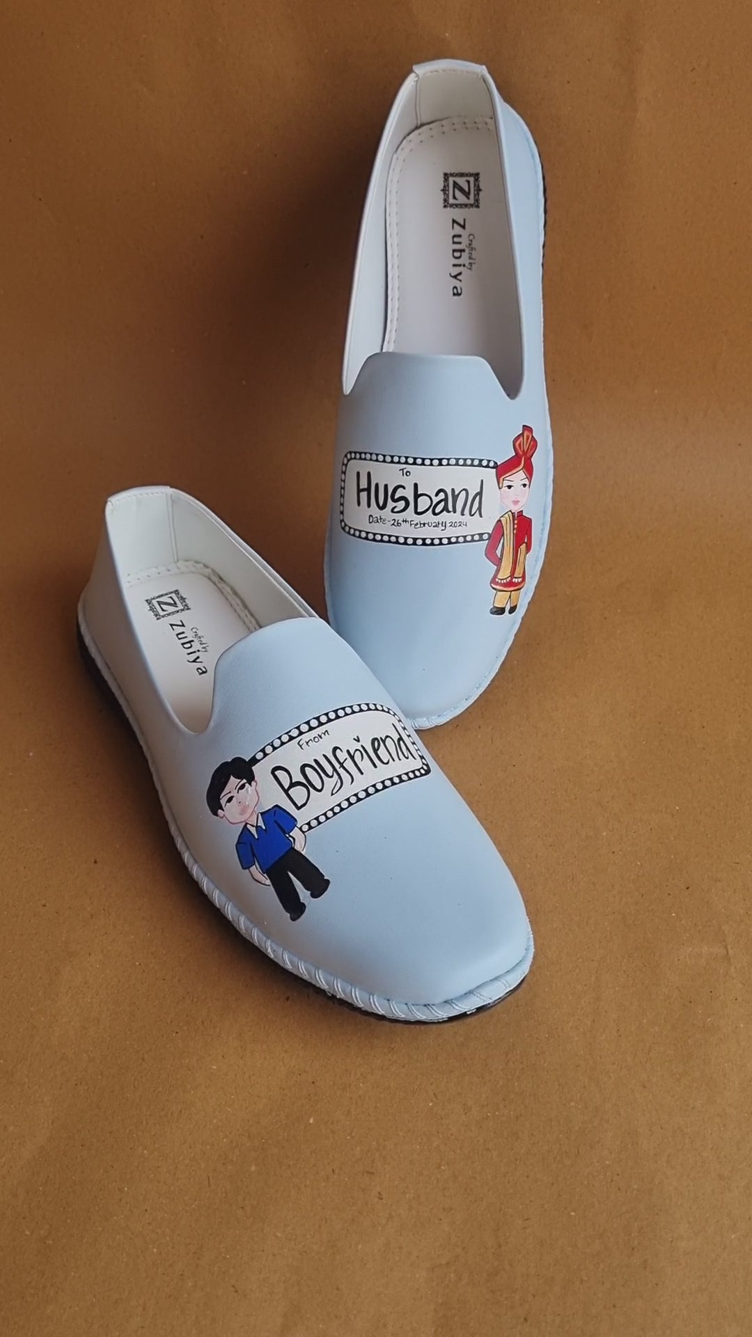 Powder blue both side dulha mojris