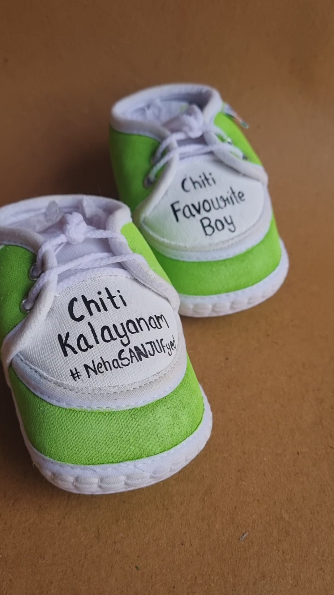 Lime green New born 6-12 months baby custom booties