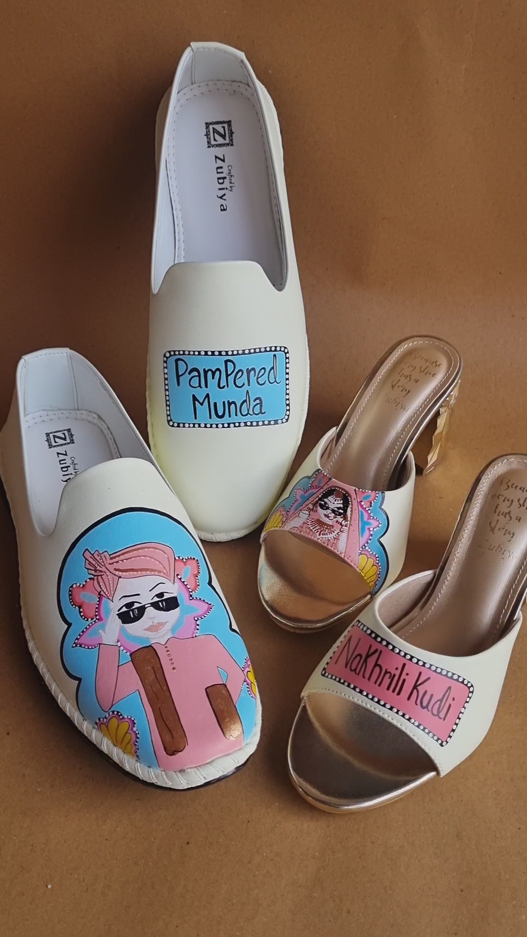 Beige  3”inch heels- mens mojri swag couple combo