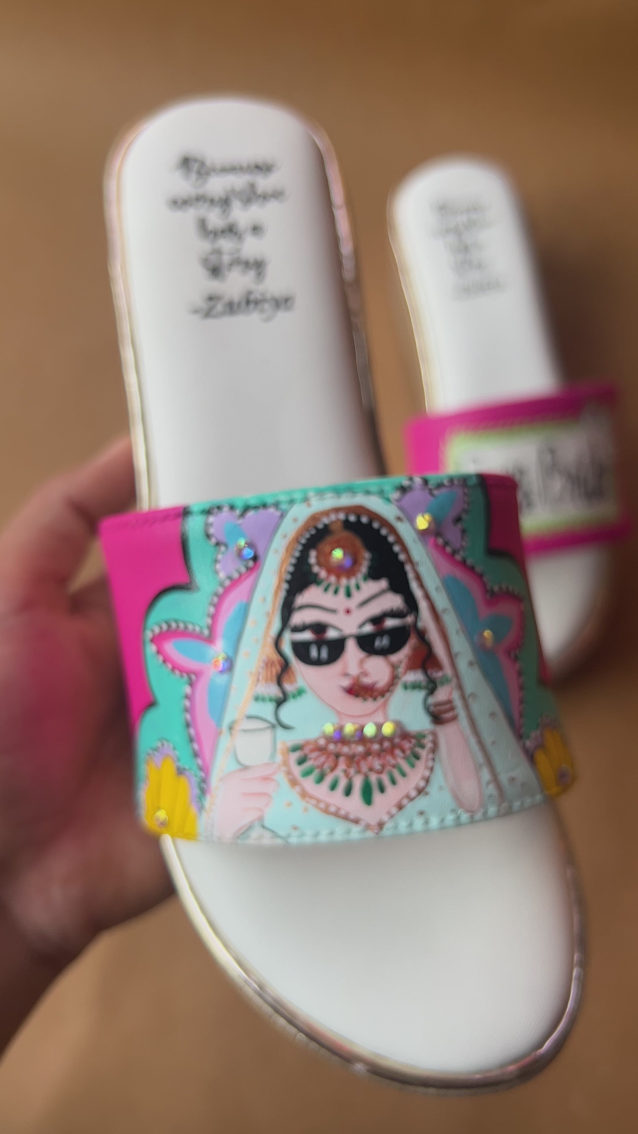 Hot Pink golden wedges swag dulhan heels