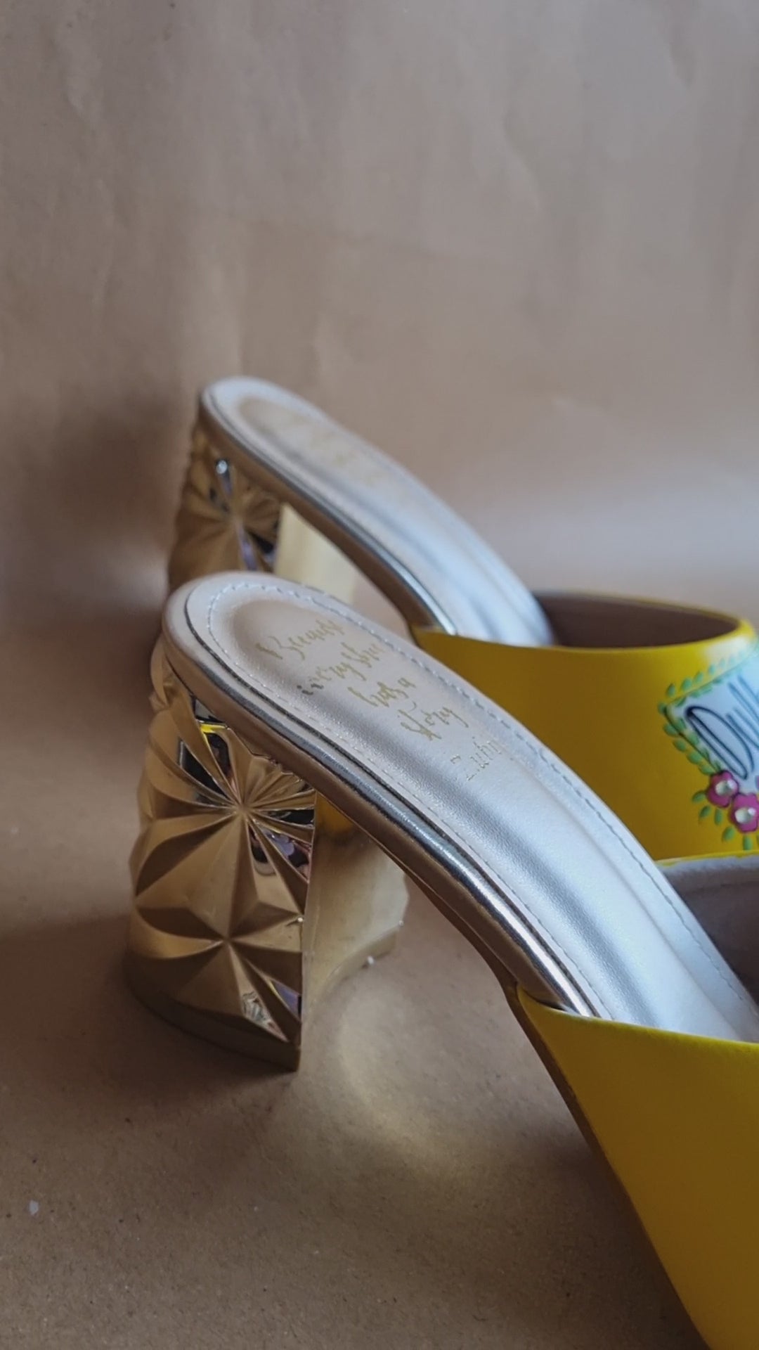 3 inch yellow swag dulhan heels
