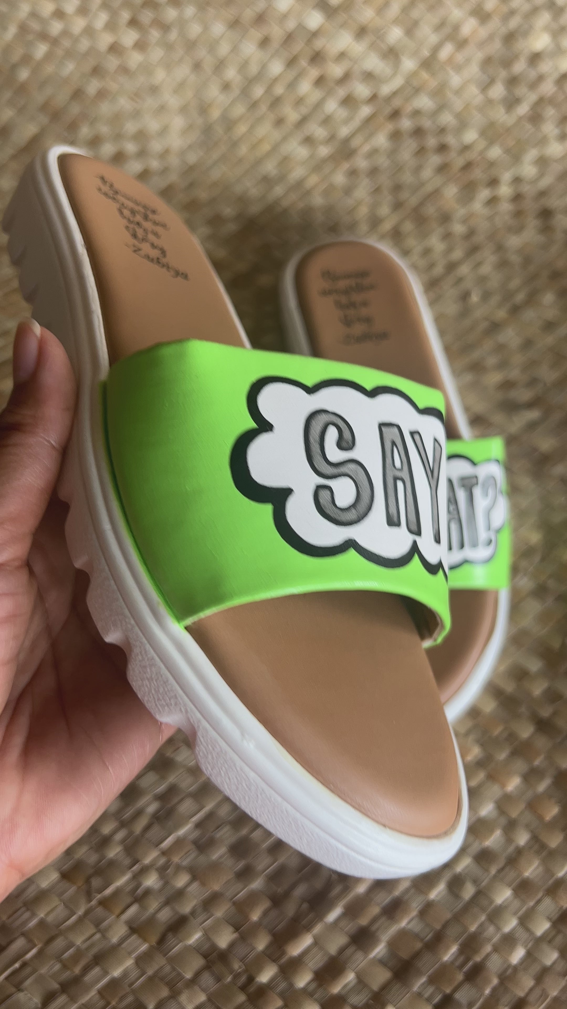 Say what?neon green slides