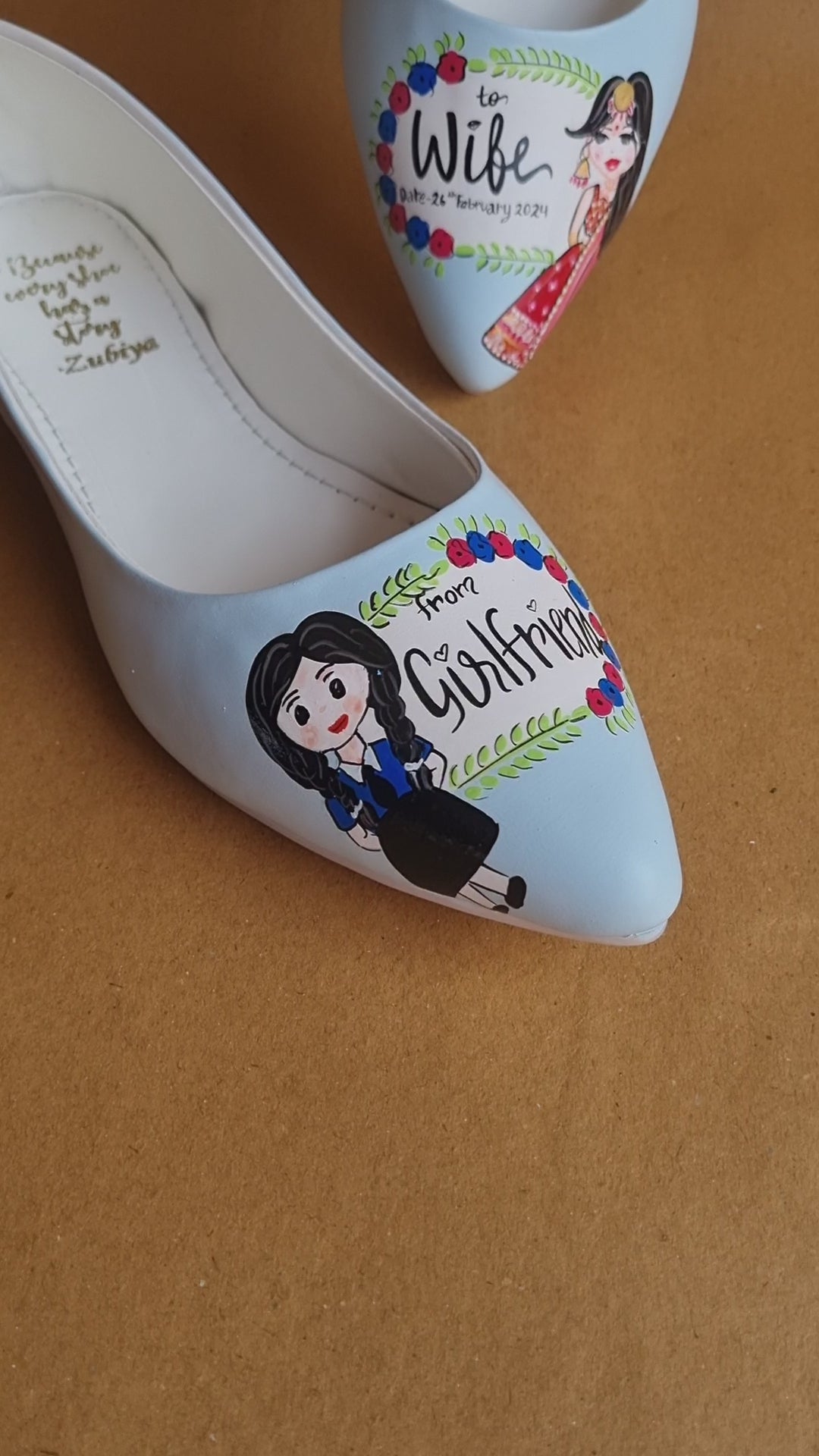 Powder blue dulhan pointed juttis