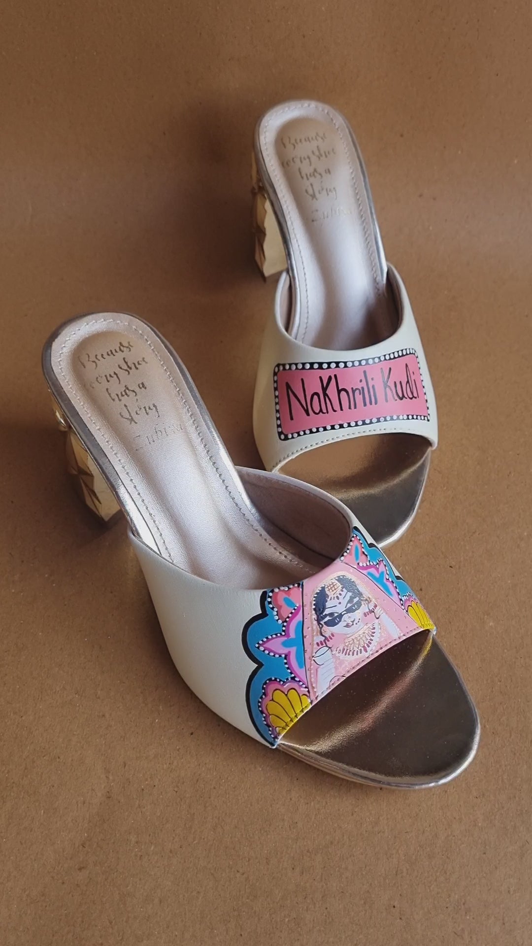 3 inch beige swag dulhan heels