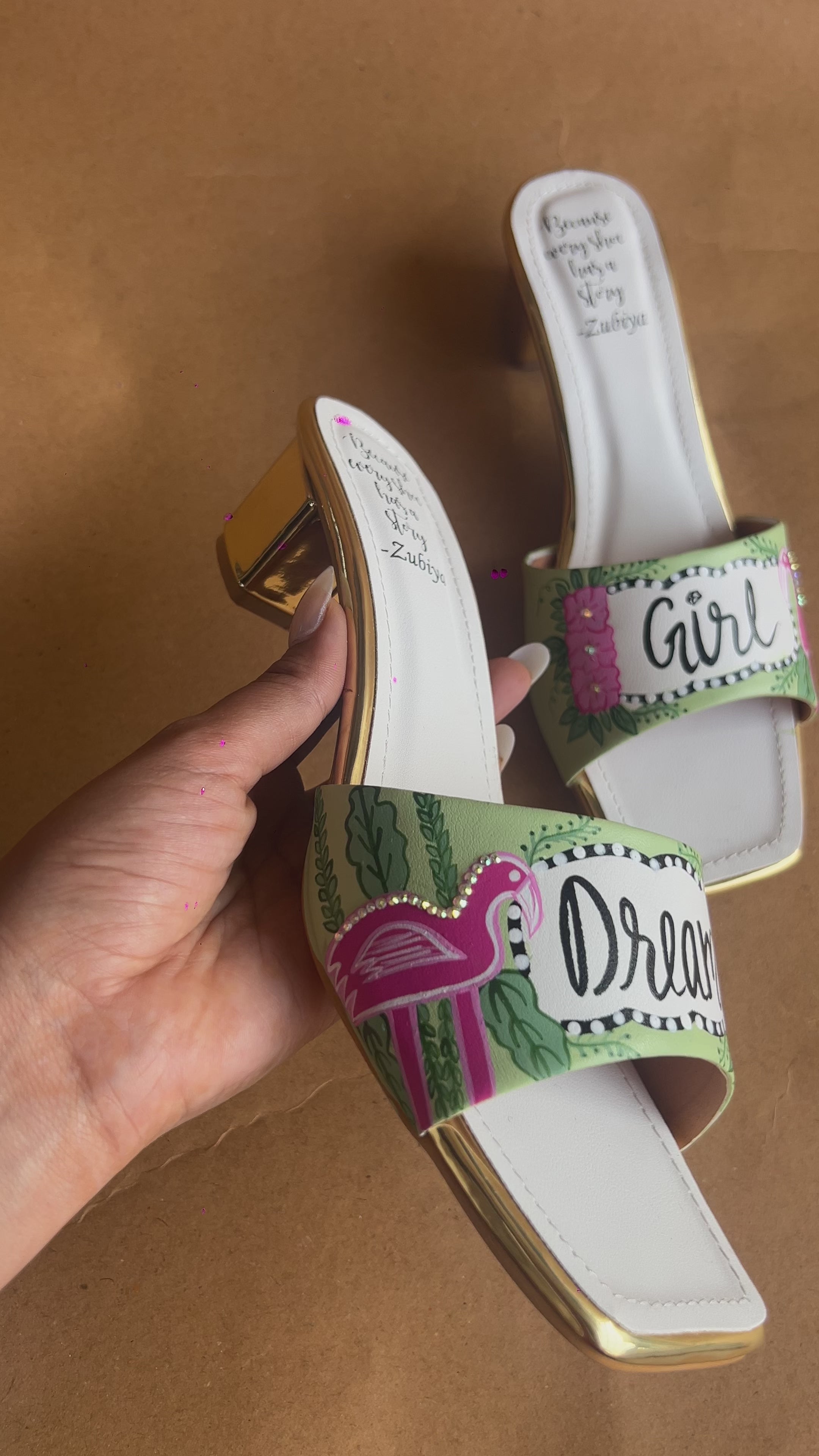 Flamingo dream girl Artwork Heels