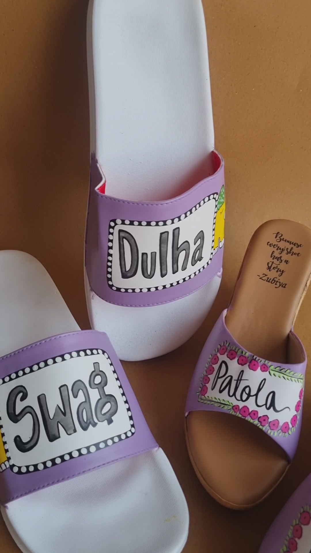 Lavender wedges flats Combo slides