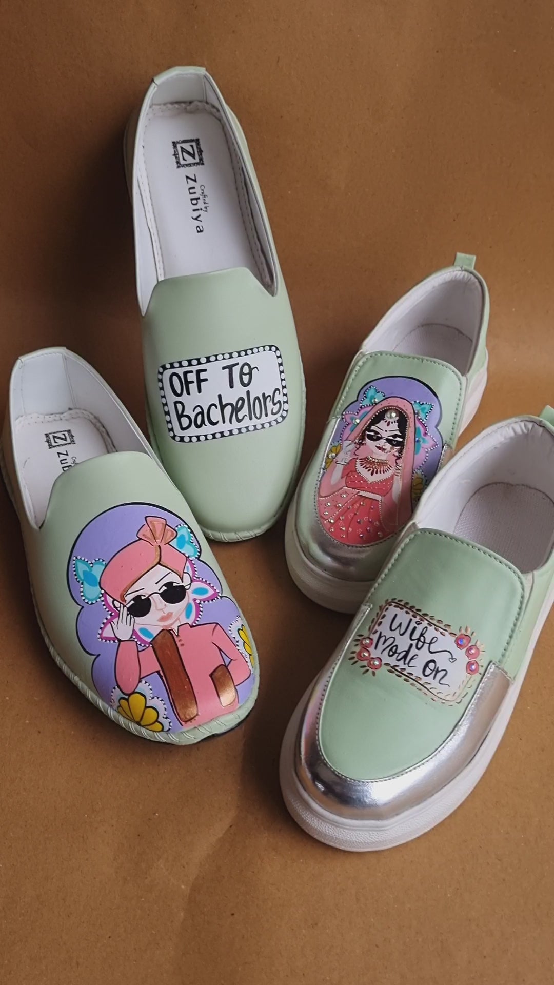 Pista green mojri- sneakers couple Combo