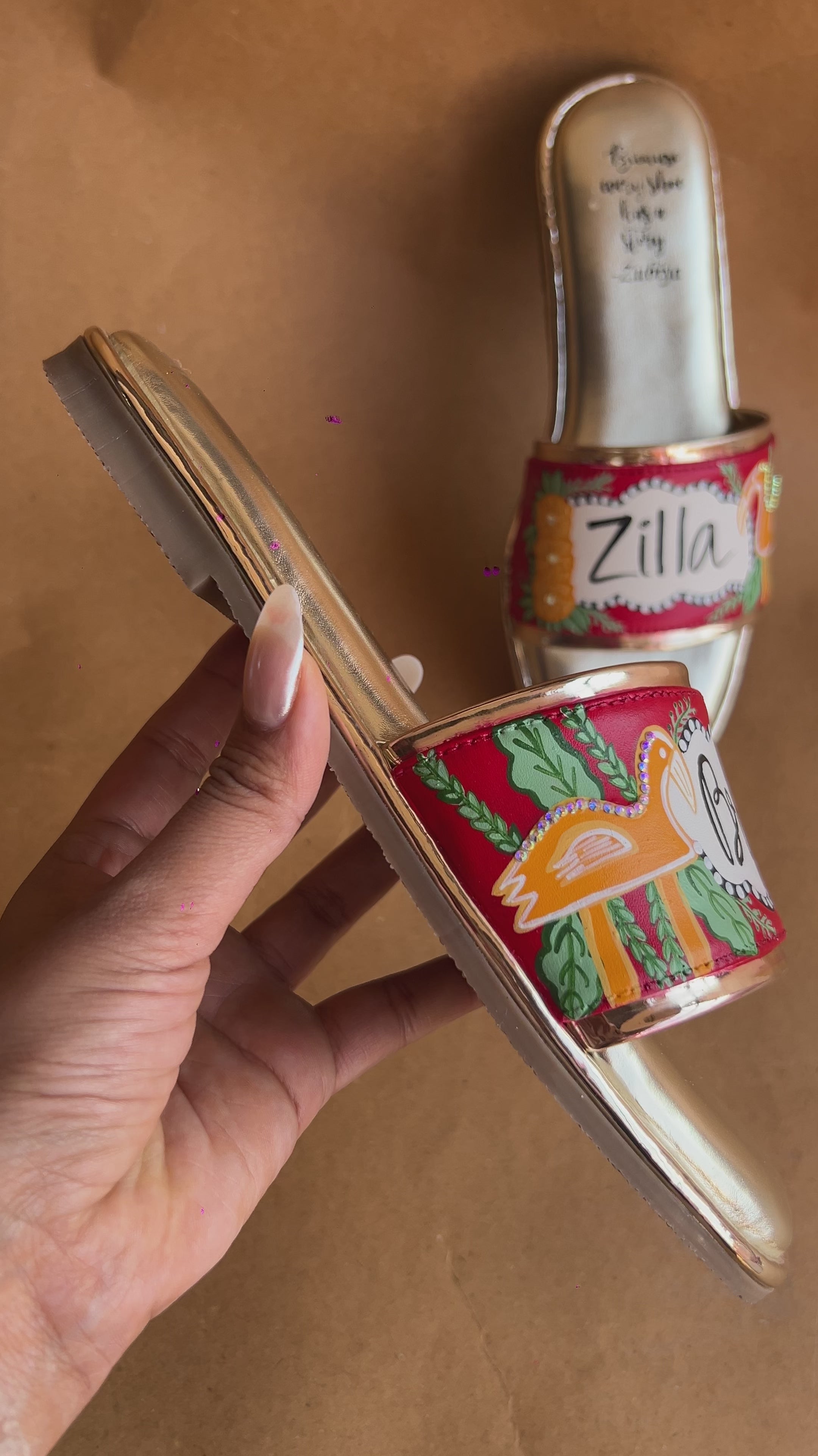 Bride zilla flamingo golden flats