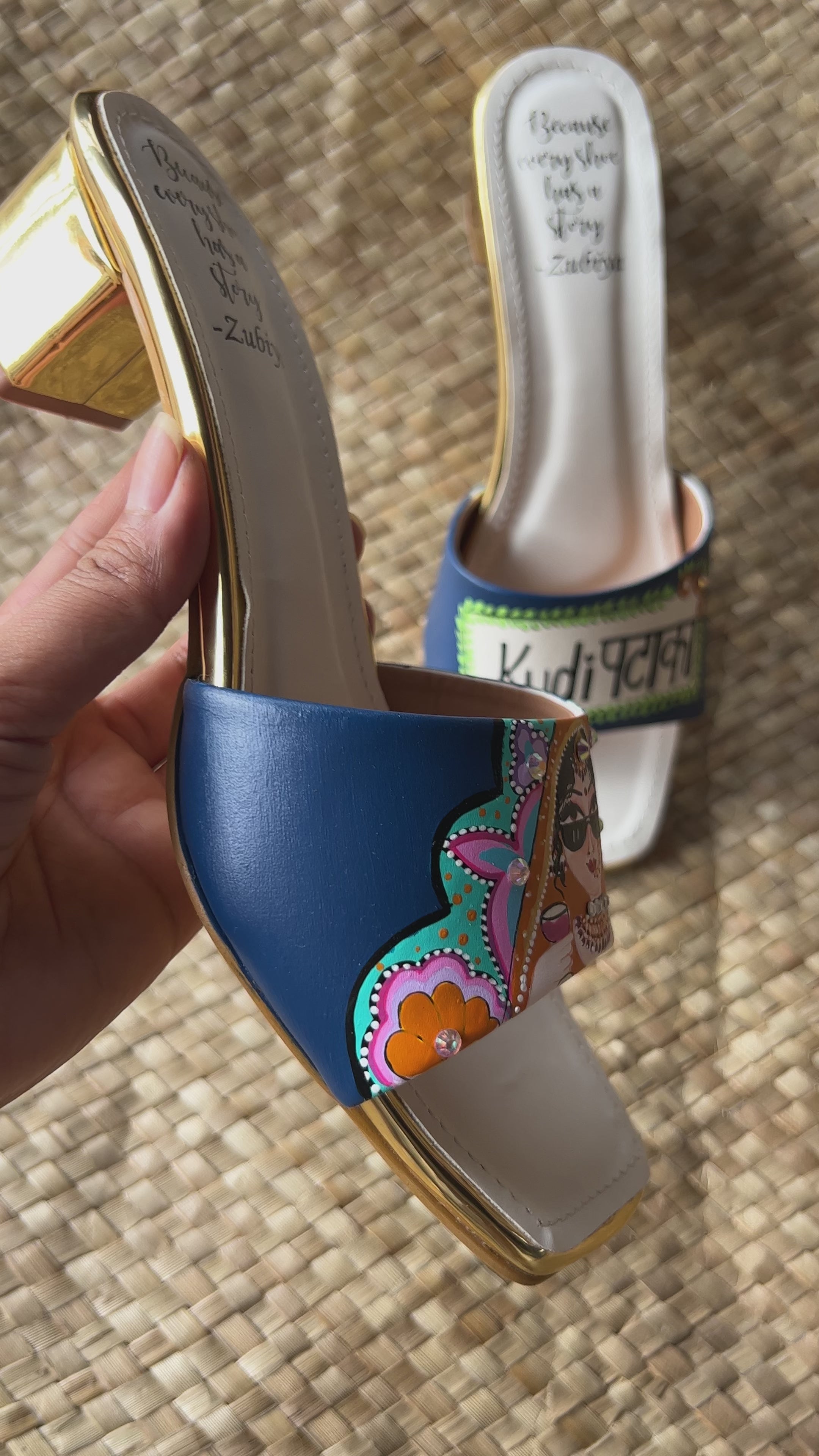 Teal blue-Swag Dulhan Artwork Heels