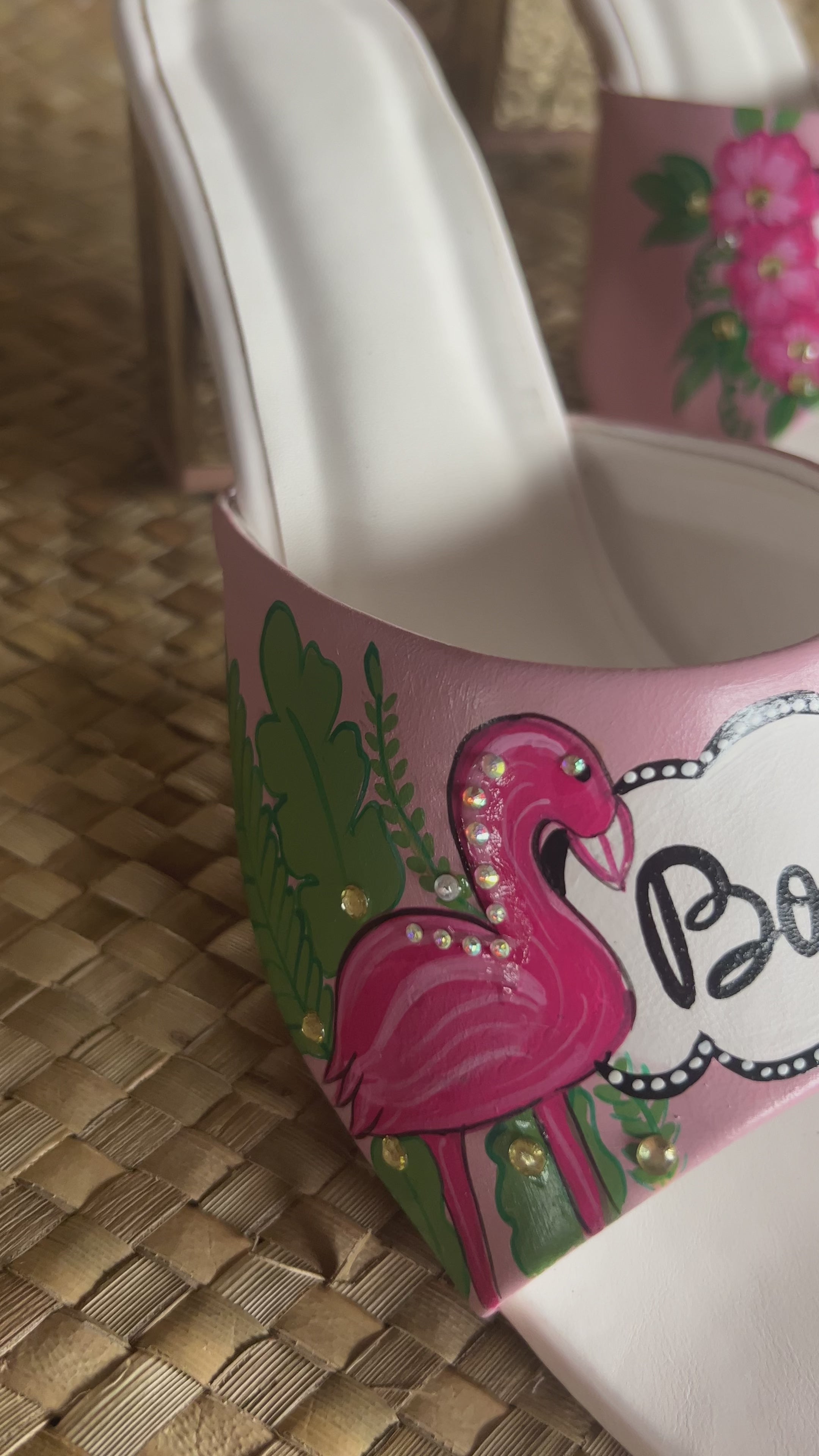 Flamingo dusky pink 3 inch sq. Toe heel