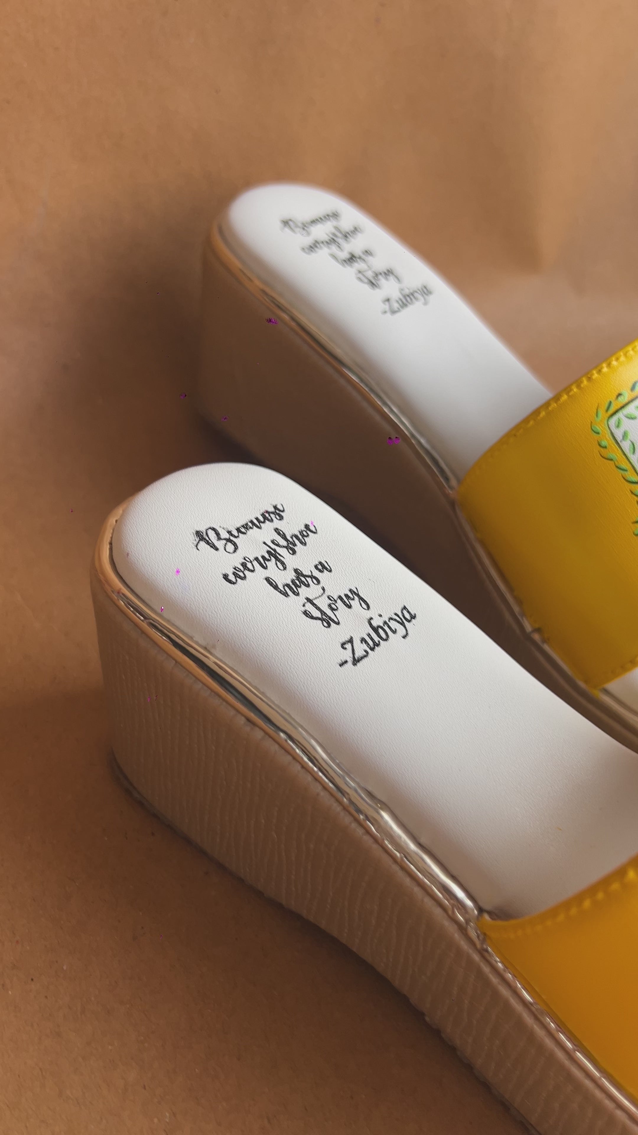 Yellow cute sister golden wedges swag dulhan heels