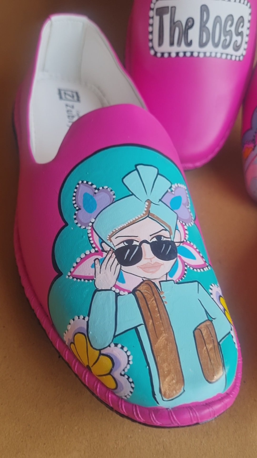 Hot pink boss juttis couple combo