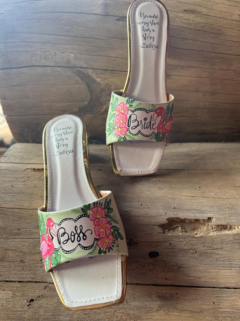 flamingo mint green boss bride