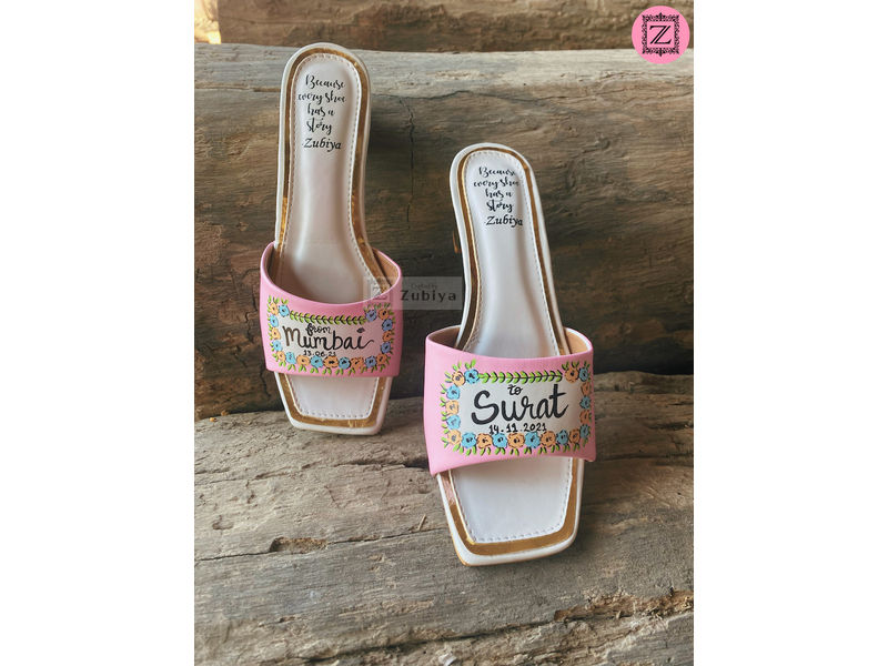 Baby Pink 2 Inch Square Toe Heel