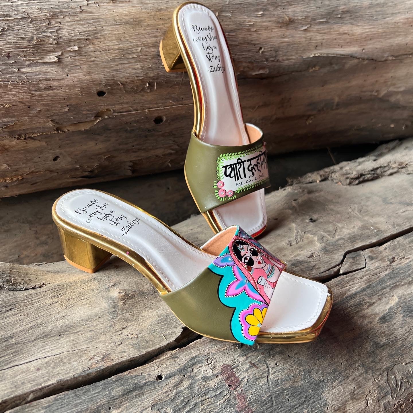 olive swag dulhan artwork heels