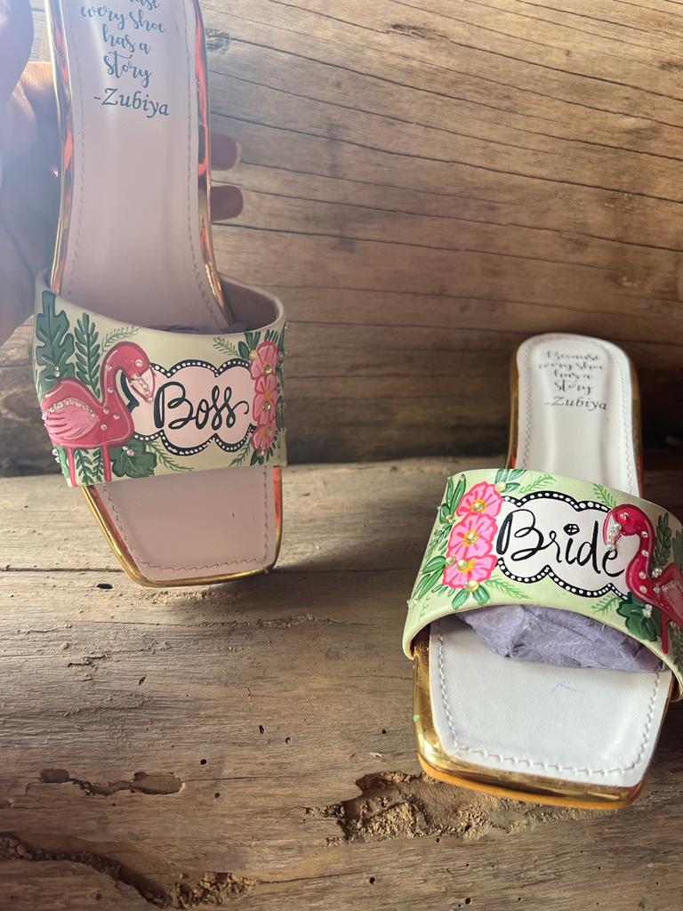 flamingo mint green boss bride