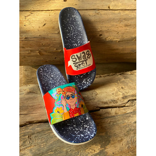 Swag Dulha Artwork- Blue Sprinkle Sole Slides
