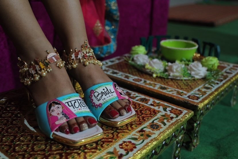 turquoise blue  swag dulhan heels