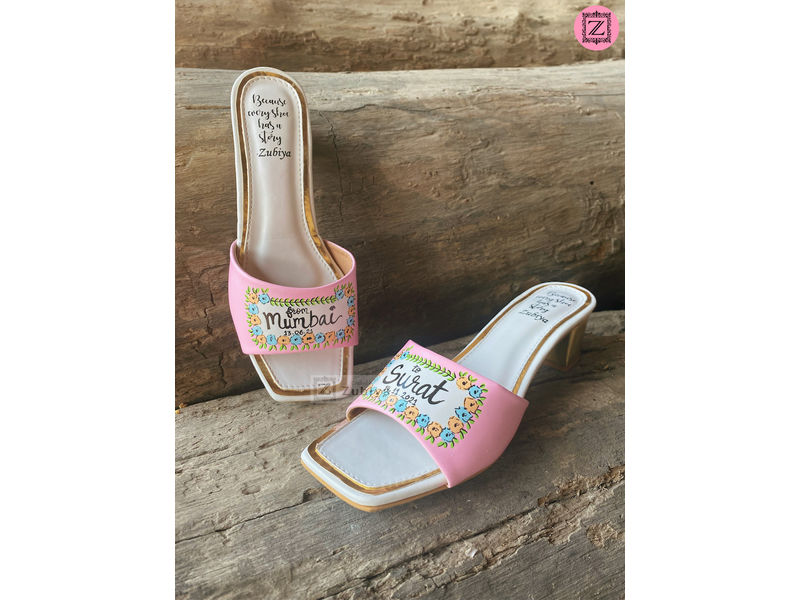 Baby Pink 2 Inch Square Toe Heel