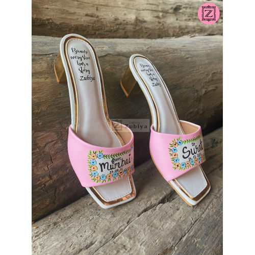 Baby Pink 2 Inch Square Toe Heel